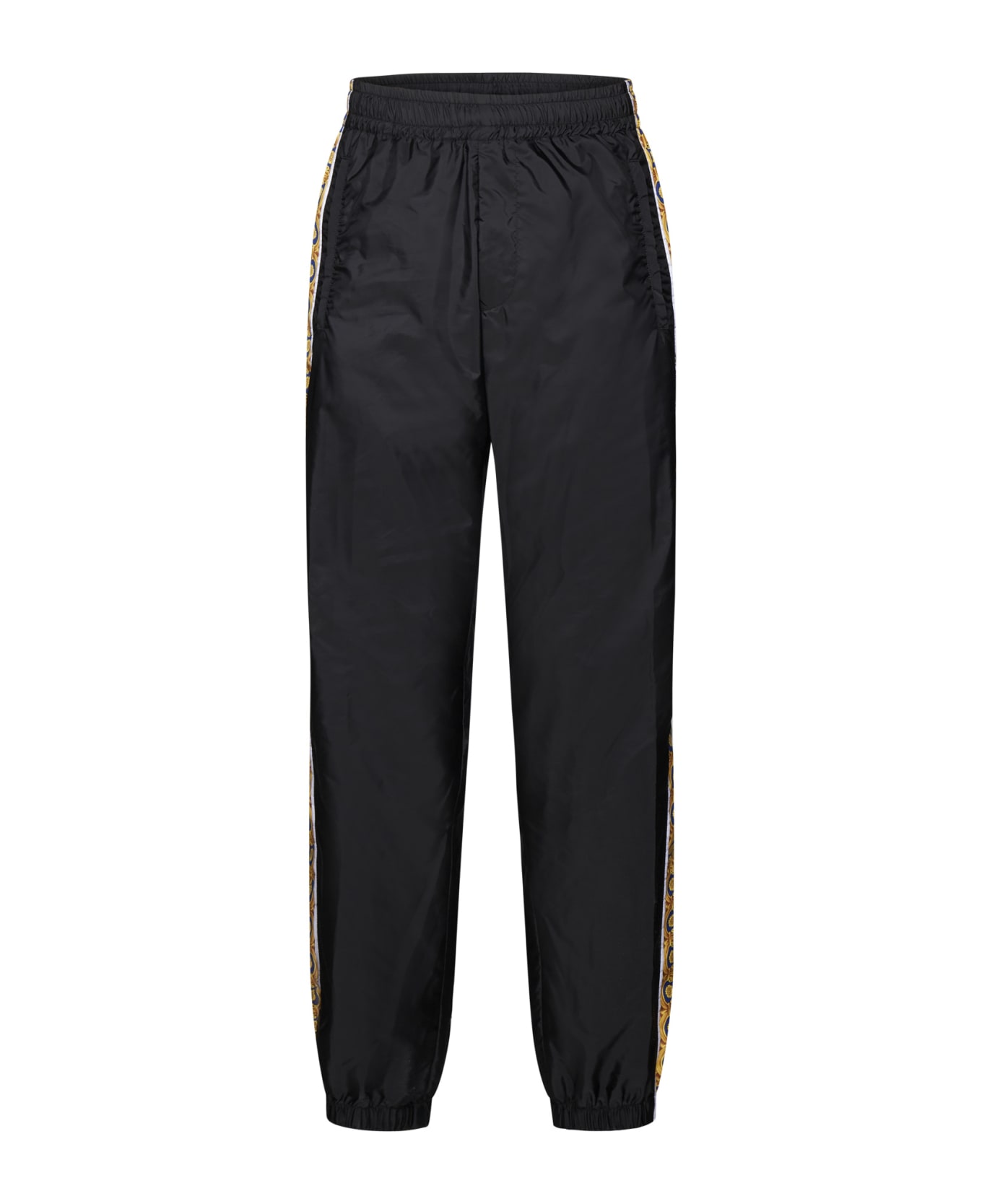 Versace Track-pants With Contrasting Side Stripes - black