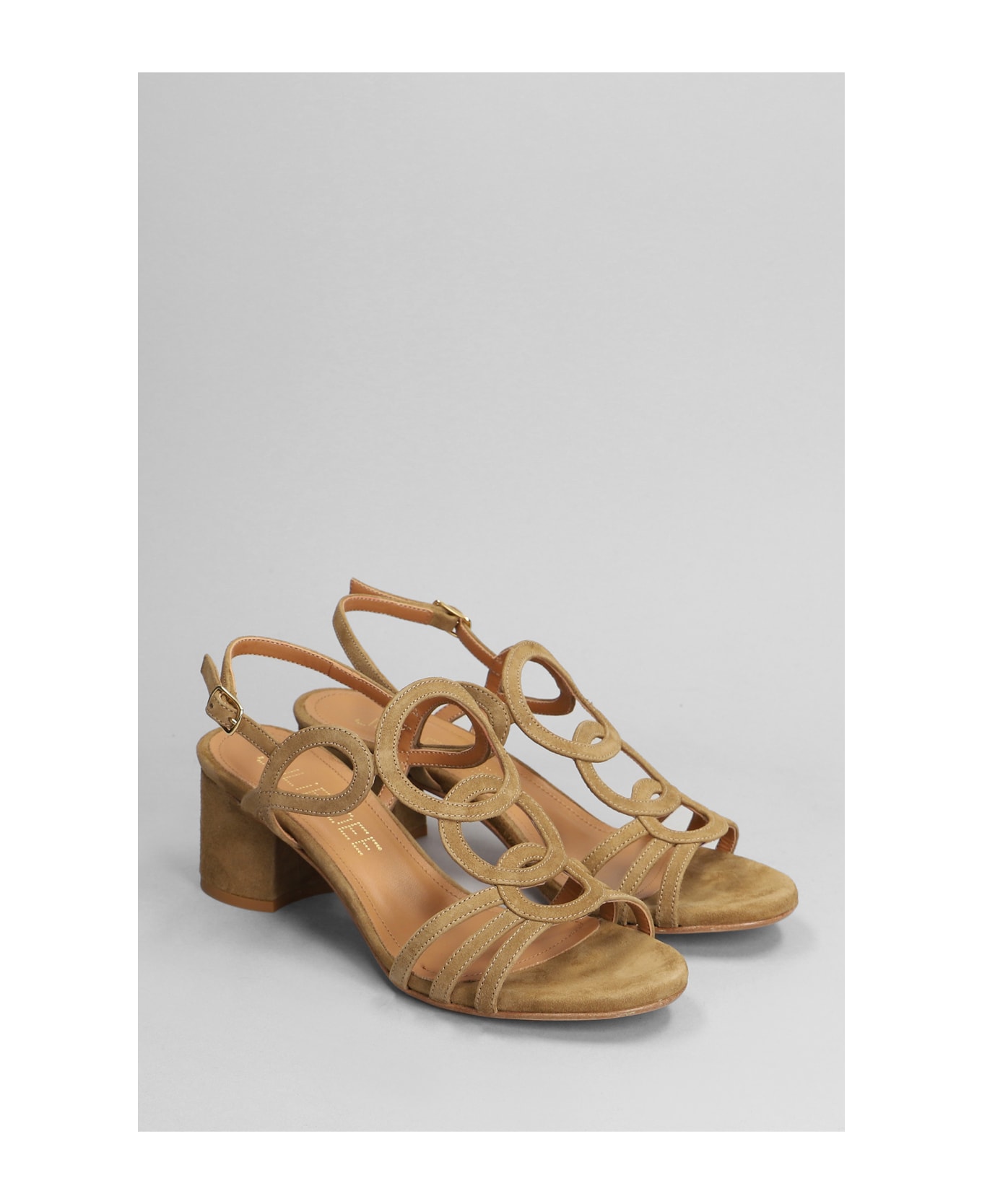 Julie Dee Sandals In Leather Color Suede - leather color