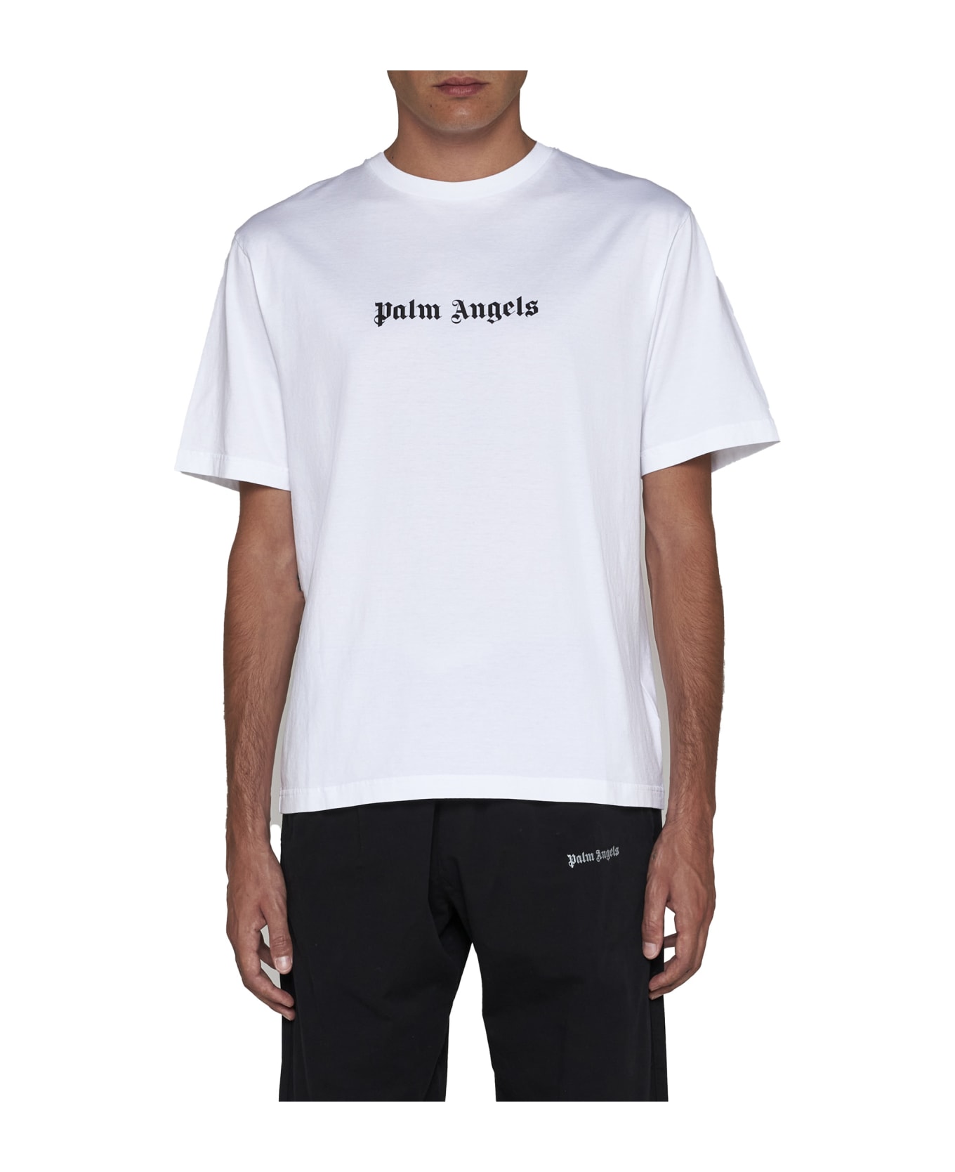 Palm Angels Logo-print Crew-neck T-shirt - White Blac