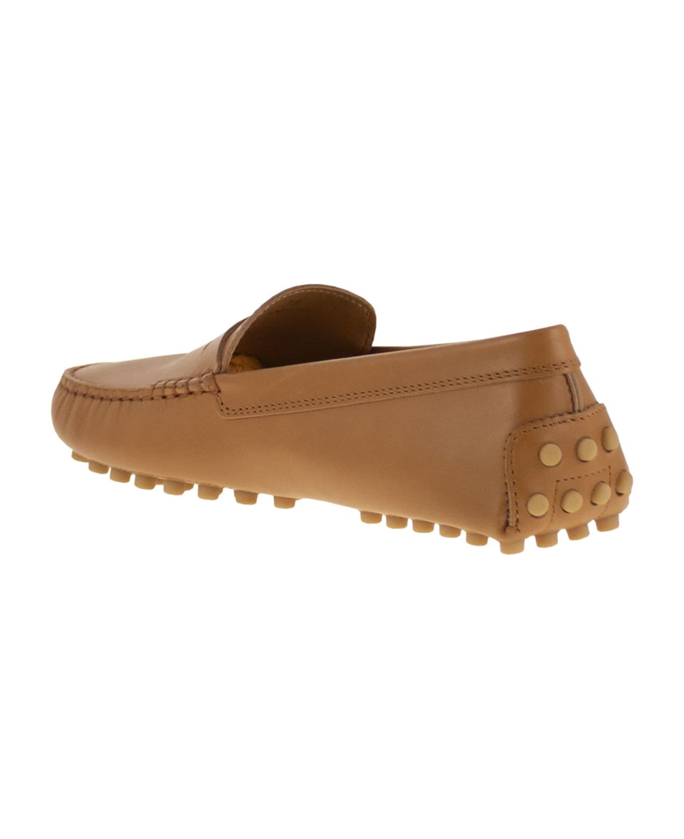 Tod
s Leather Moccasin Rubber Sole - BUFF