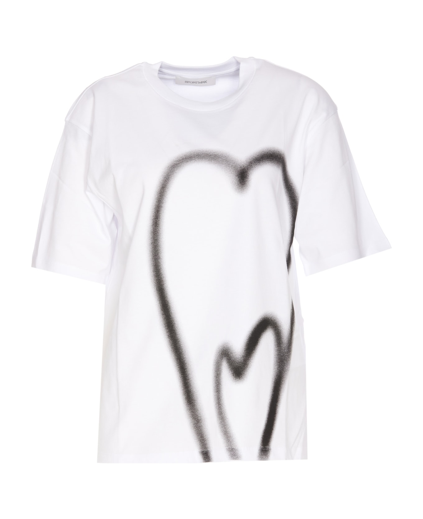 SportMax Jersey T-shirt Heart Print - White