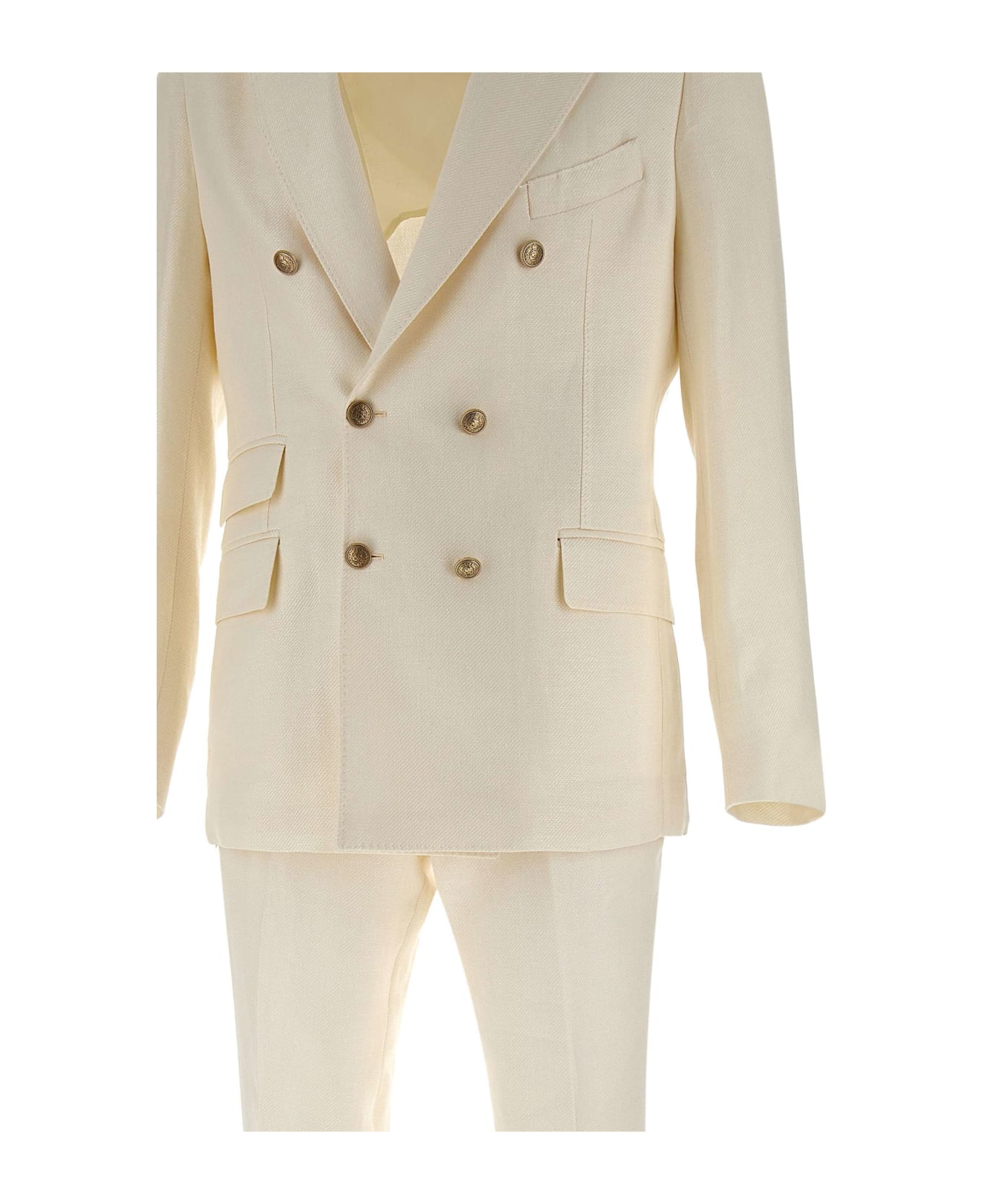 Eleventy Wool, Linen And Silk Suit Two-piece - WHITE
