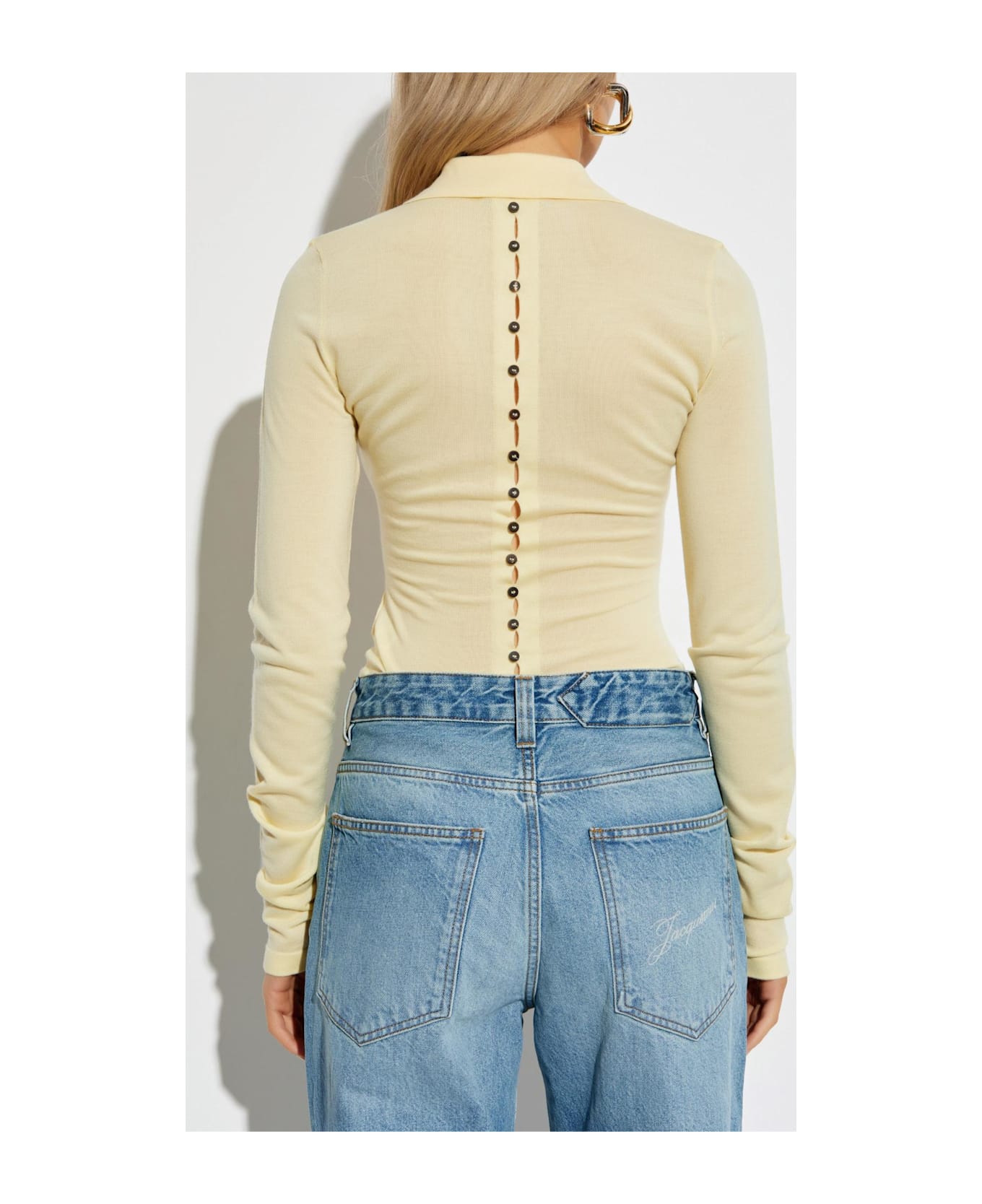 Jacquemus Merino Wool Polo Sweater 'merino Ml' - YELLOW