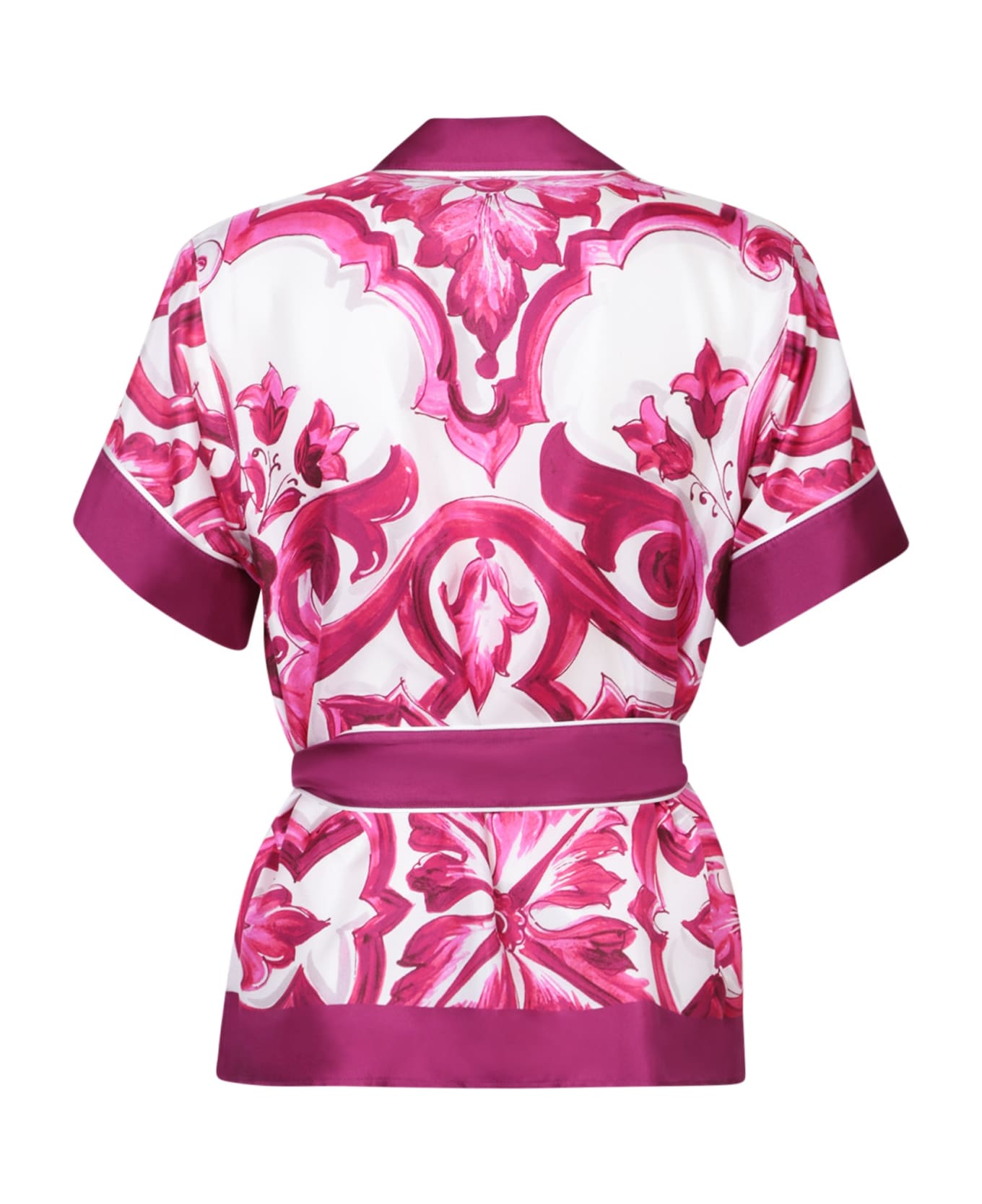 Dolce & Gabbana Tie-waist Printed Shirt - Pink パジャマ