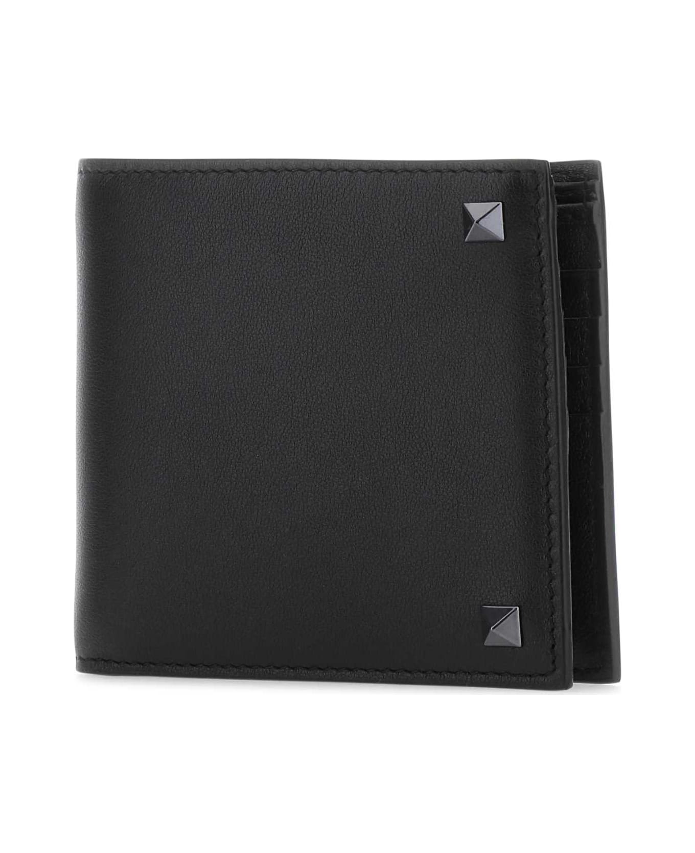 Valentino Garavani Black Leather Wallet - NERO