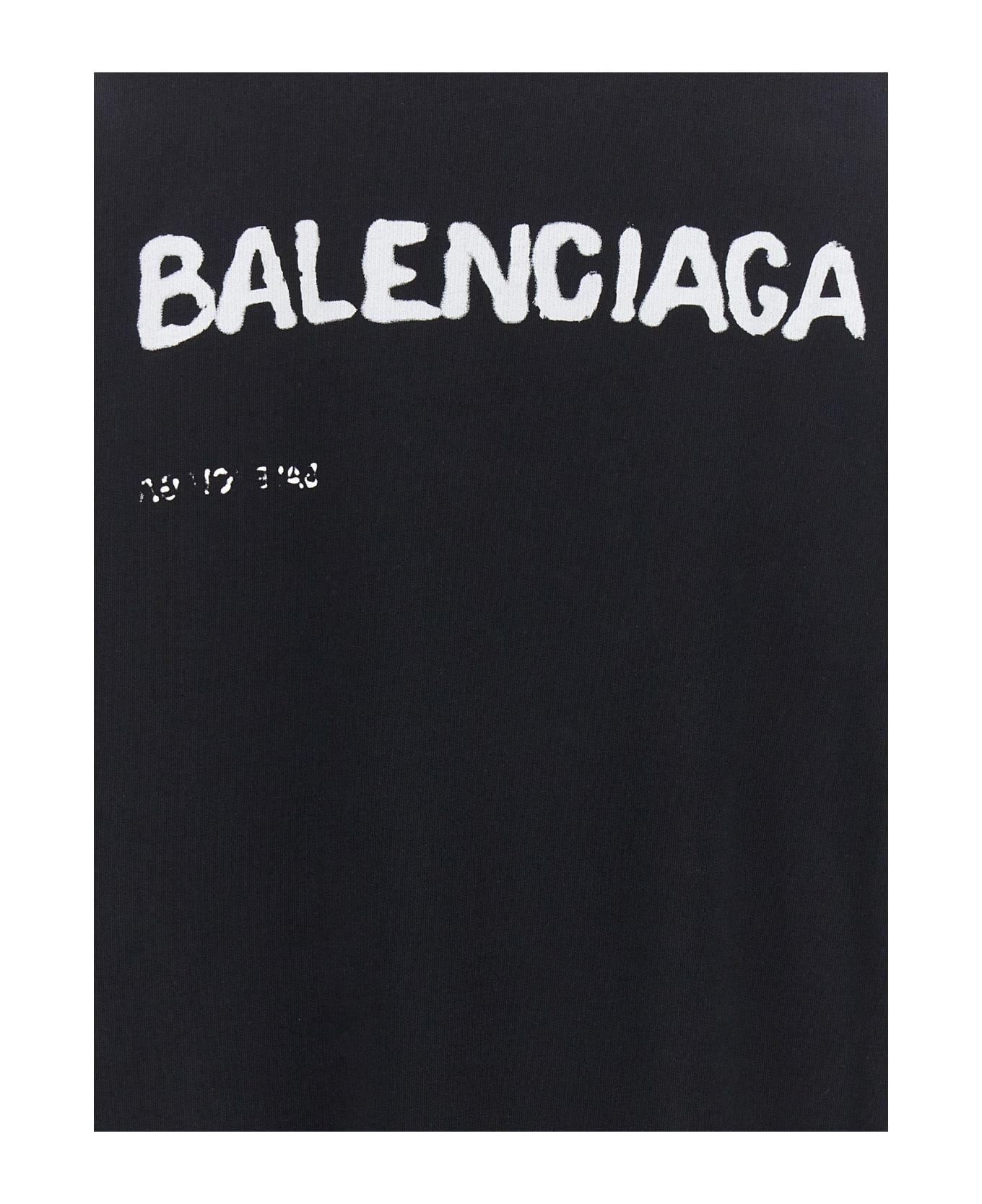 Balenciaga Logo Print Hoodie - black