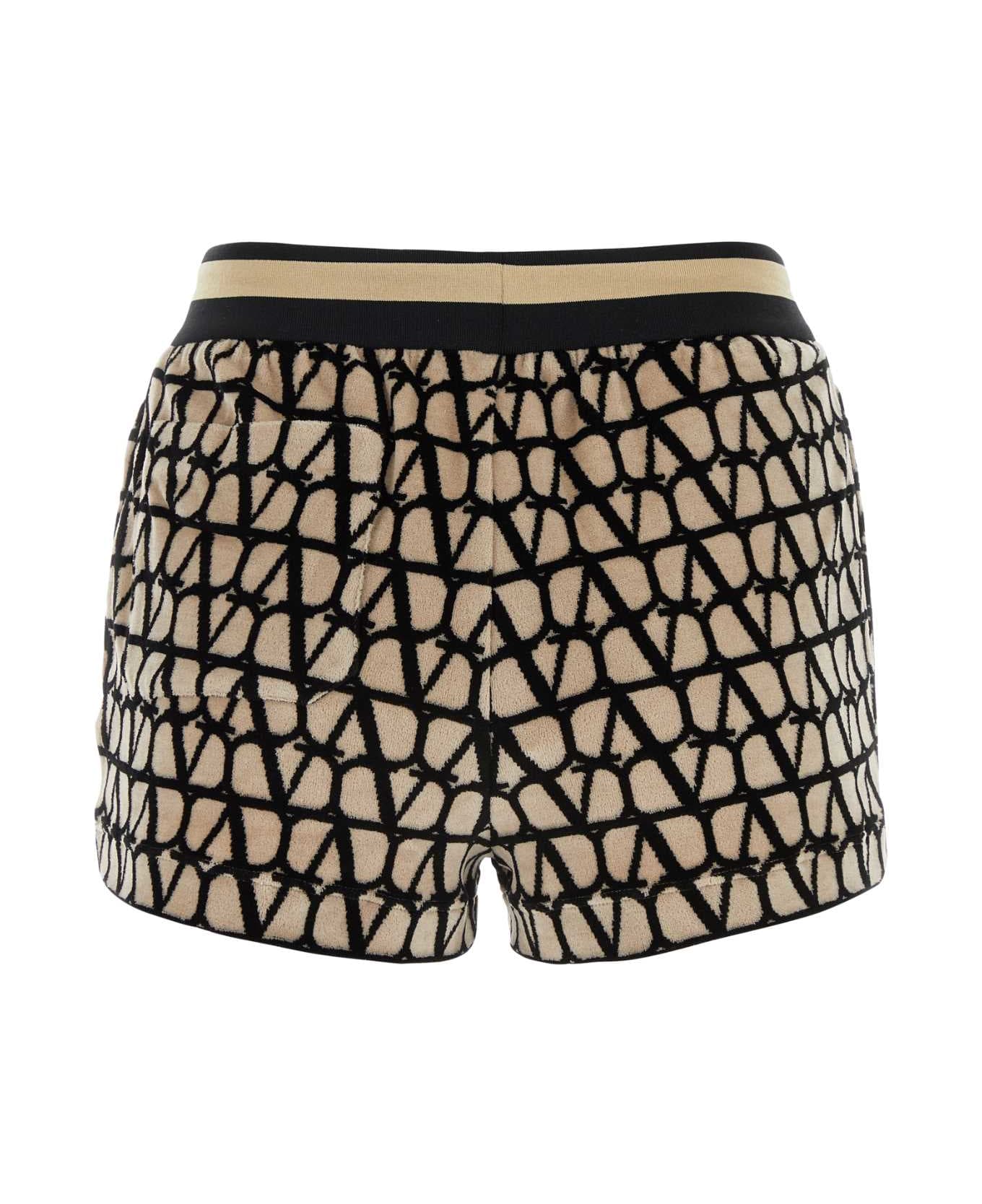 Valentino Garavani Toile Iconographe Terry Fabric Shorts - BEIGENERO