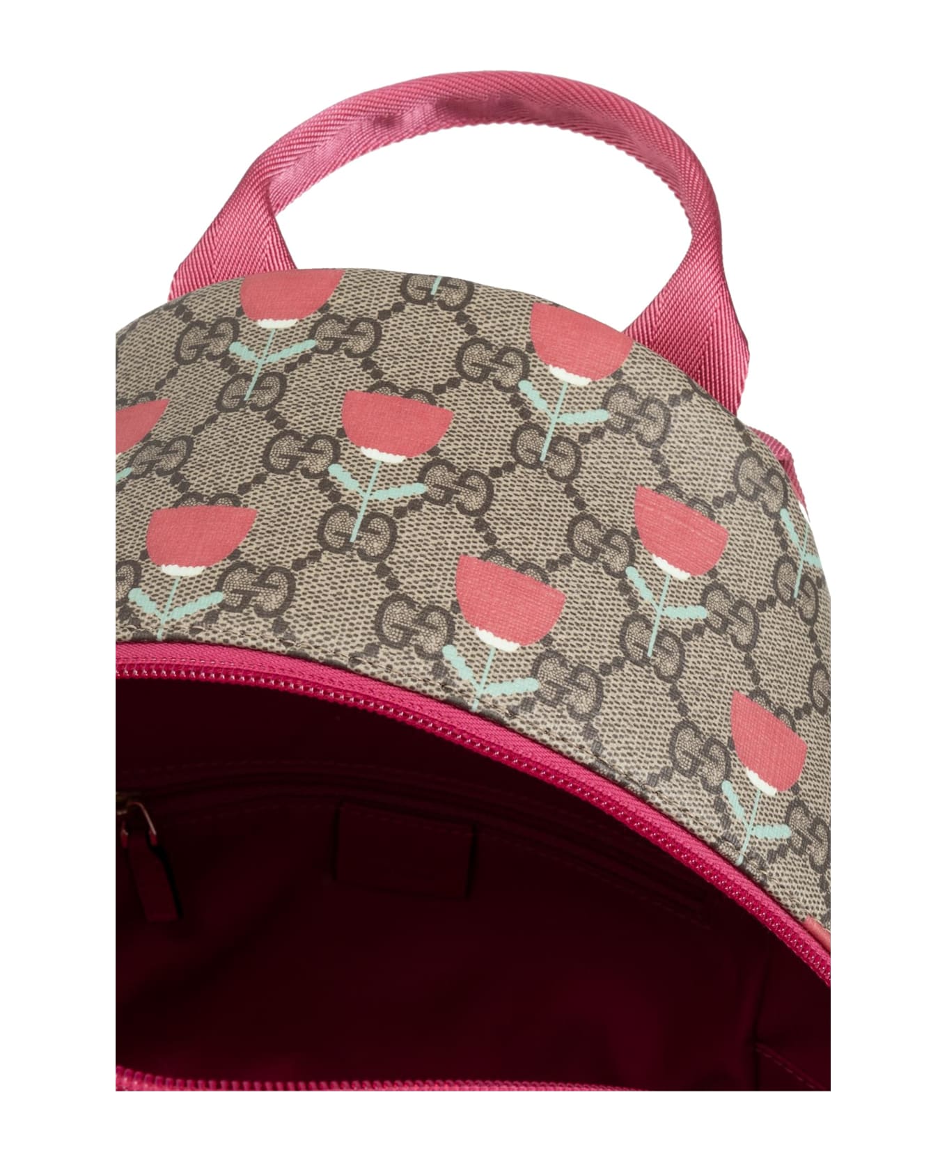 Gucci Kids Backpack With Decorative Print - Beige