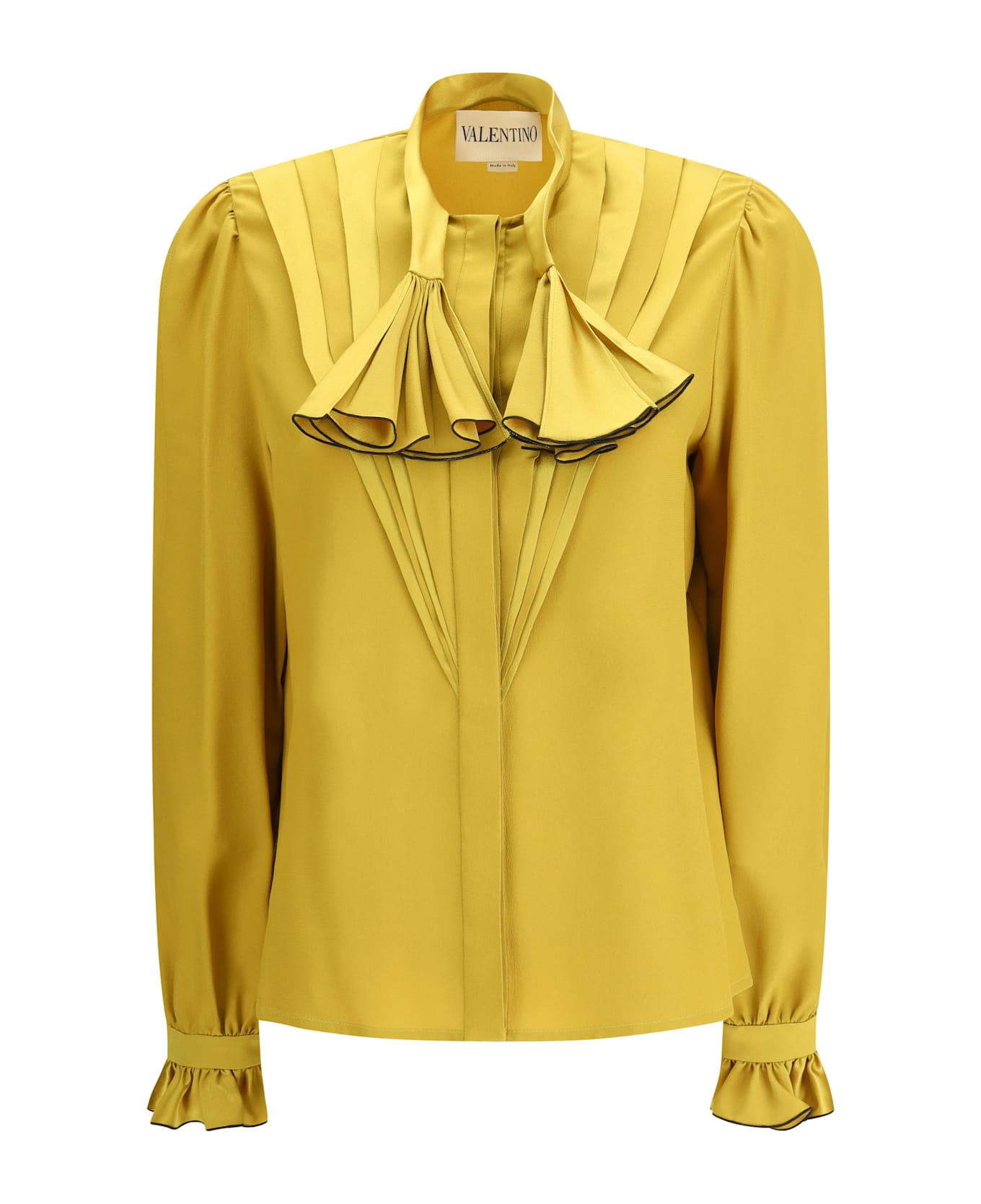Valentino Silk Ruffle Pleated Blouse