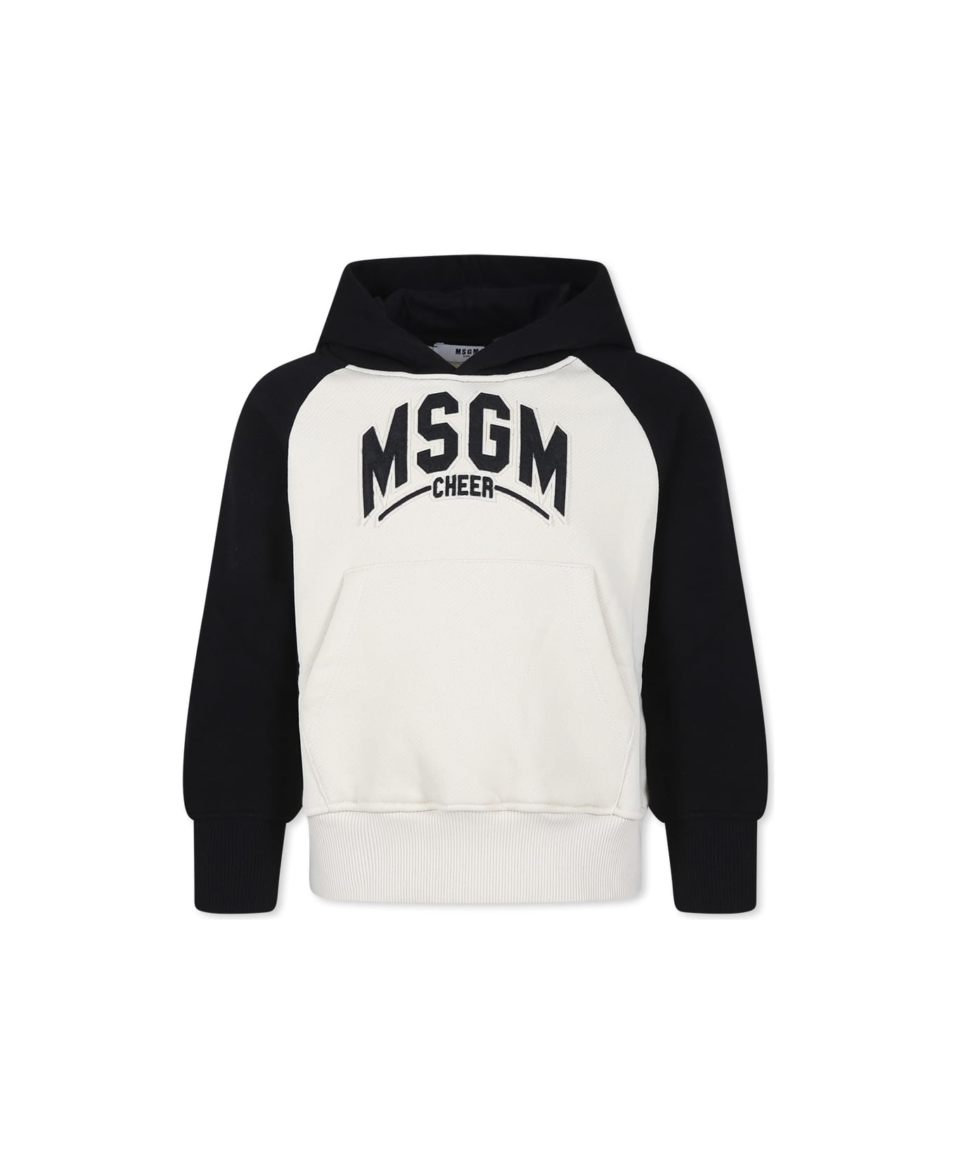 MSGM Ivory Sweatshirt For Boy With Logo - Crema