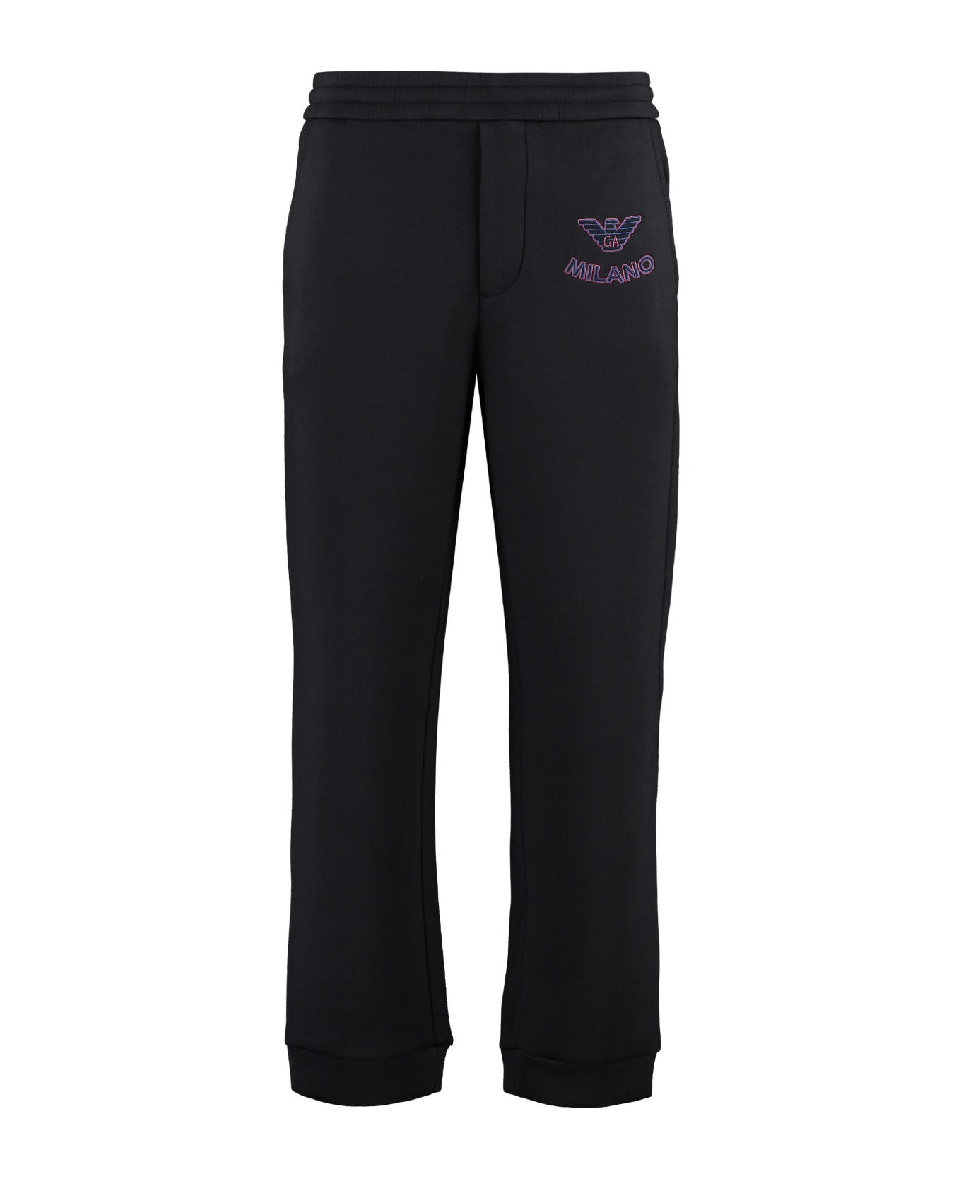 Emporio Armani Embroidered Sweatpants - black