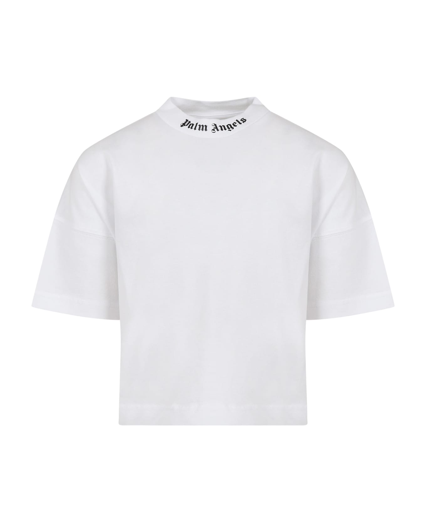 Palm Angels White T-shirt For Kids With Logo - WHITE