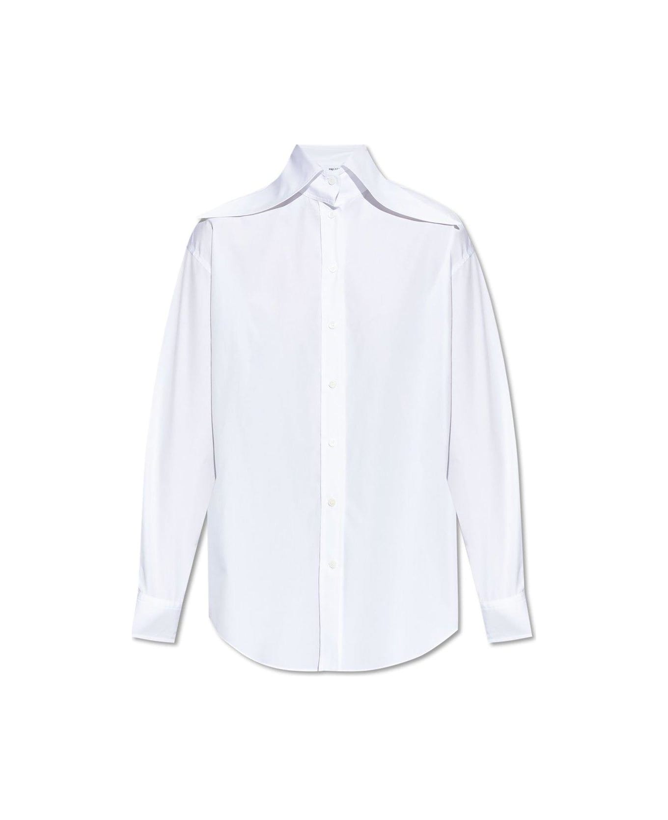 Alexander McQueen Long Sleeved Buttoned Poplin Shirt - OPTICALWHITE