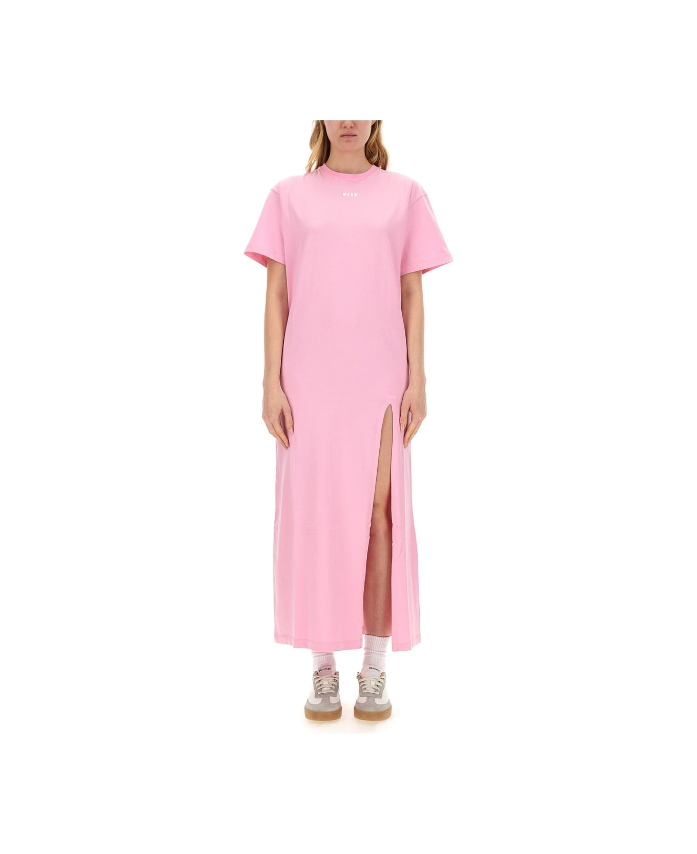 MSGM Dress With Logo - PINK ワンピース＆ドレス