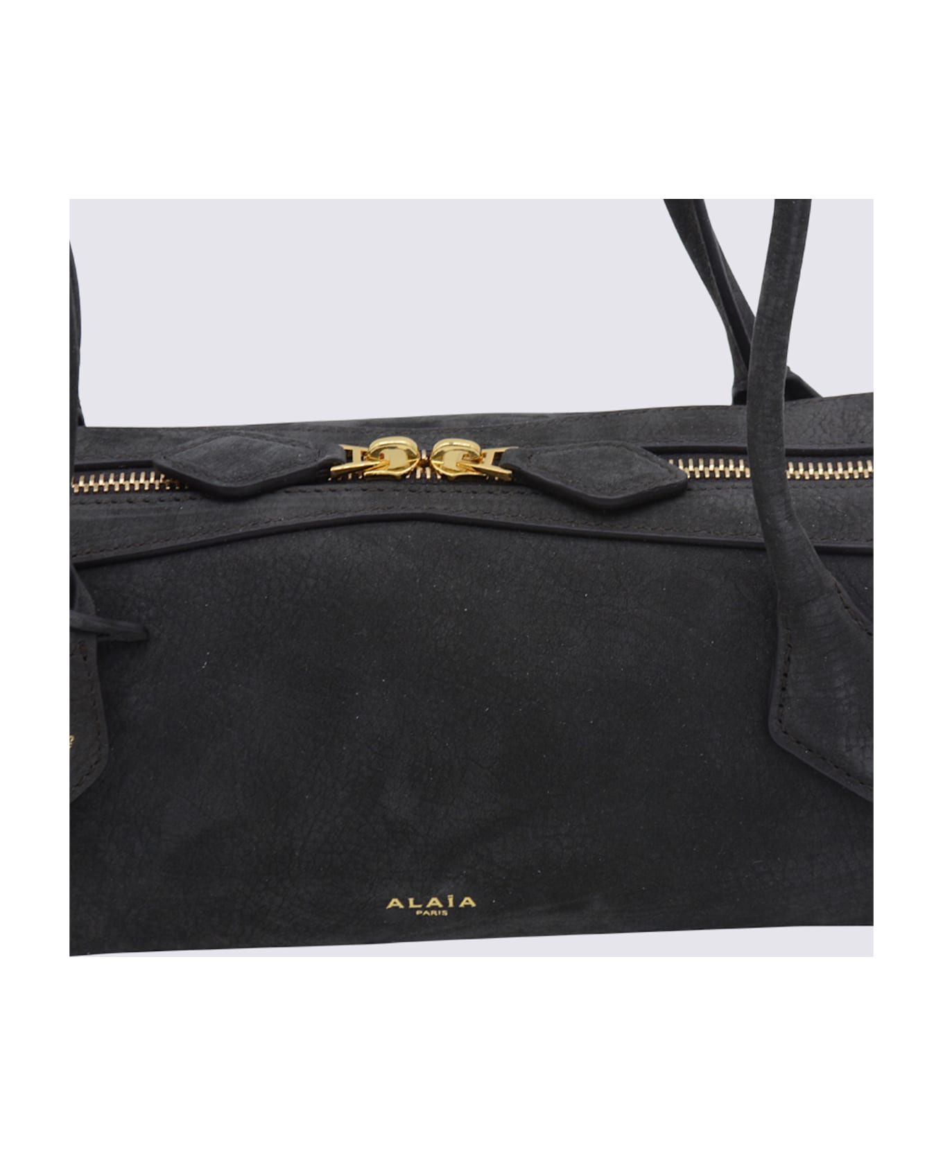 Alaia Black Leather Teckel Medium Shoulder Bag - Grey