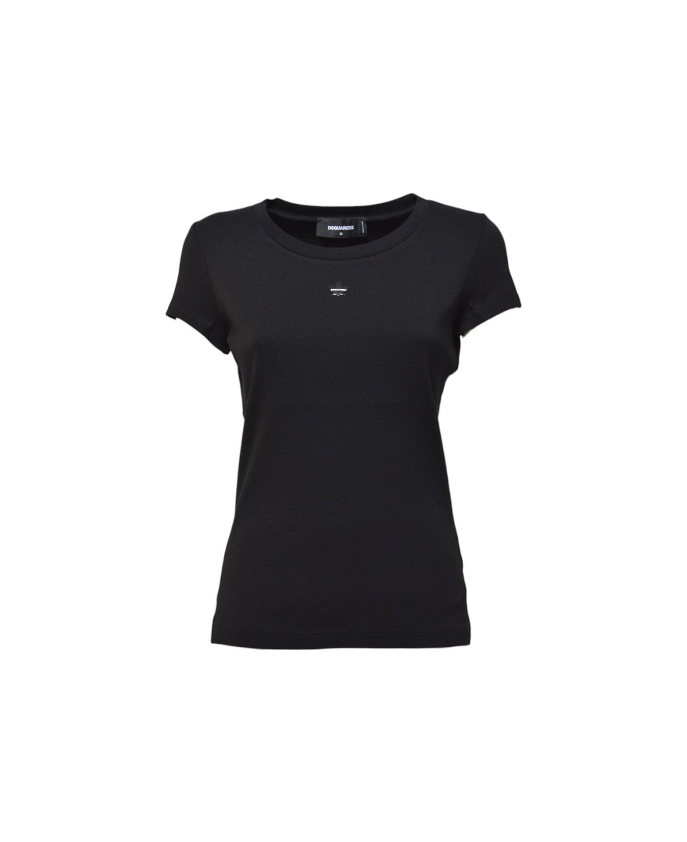 Dsquared2 Leaf Logo Plaque Crewneck T-shirt - Black