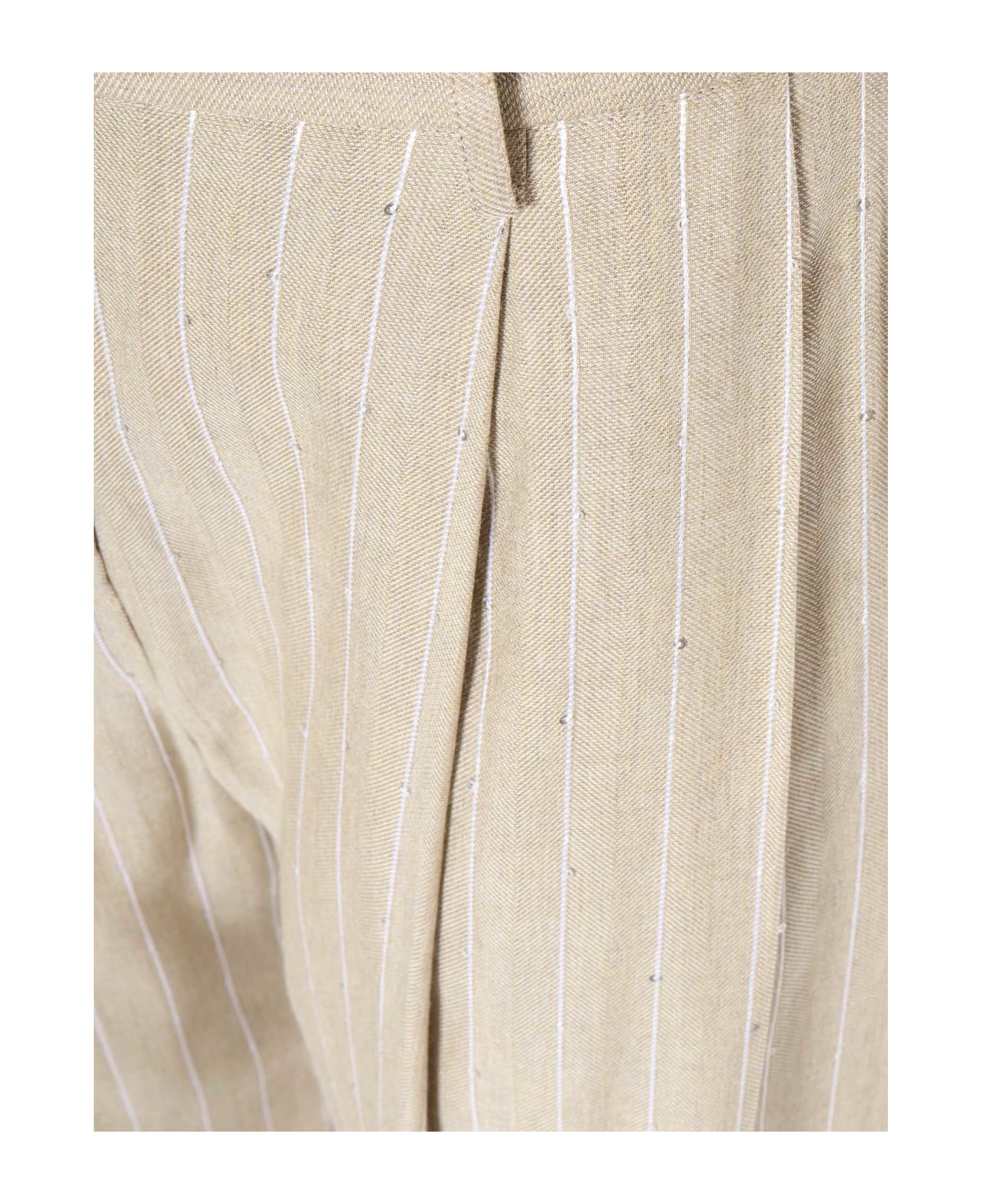 Ermanno Ermanno Scervino Beige Pinstripe Trousers | italist