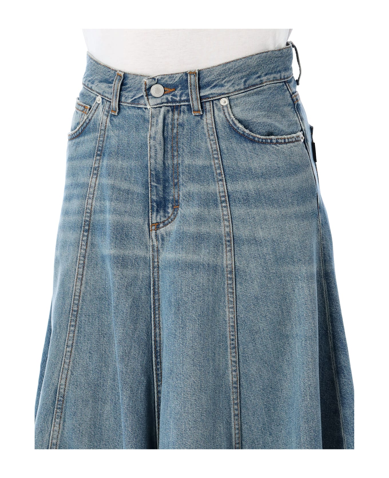 Haikure Serenity Denim Midi Skirt - IONIC BLUE