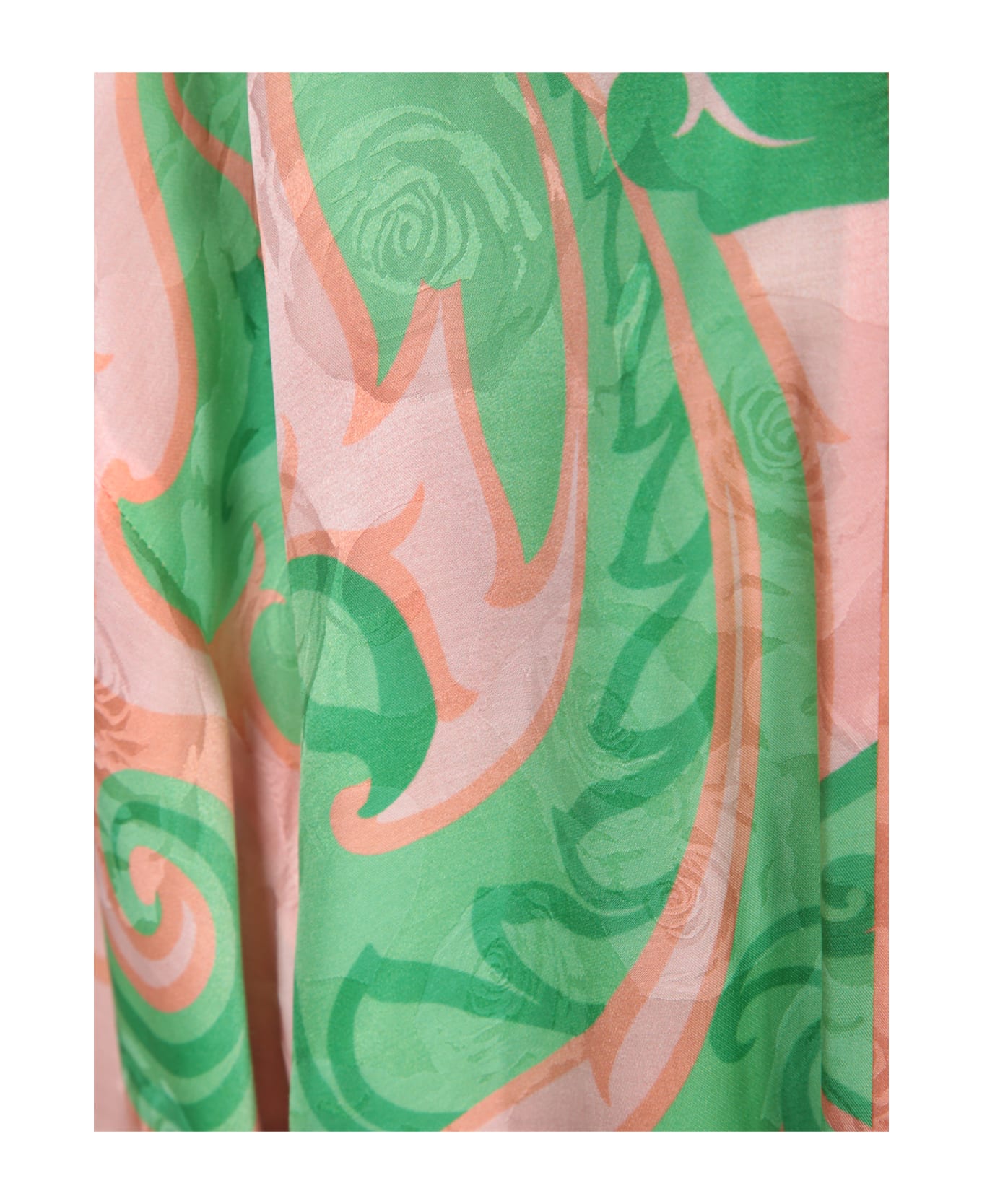 Etro Silk Kimono Jacket In Green And Pink - Green