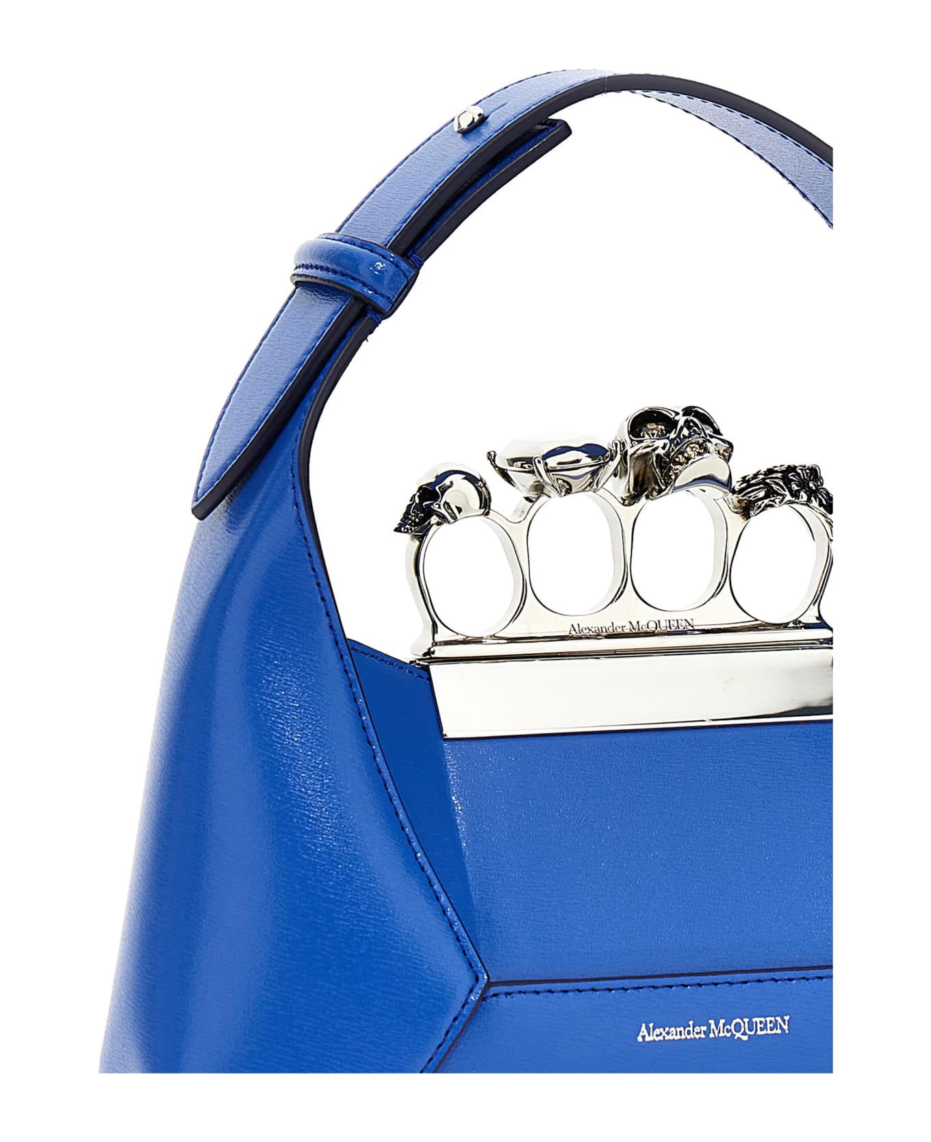Alexander McQueen 'the Jewelled Hobo Mini' Handbag - Blue