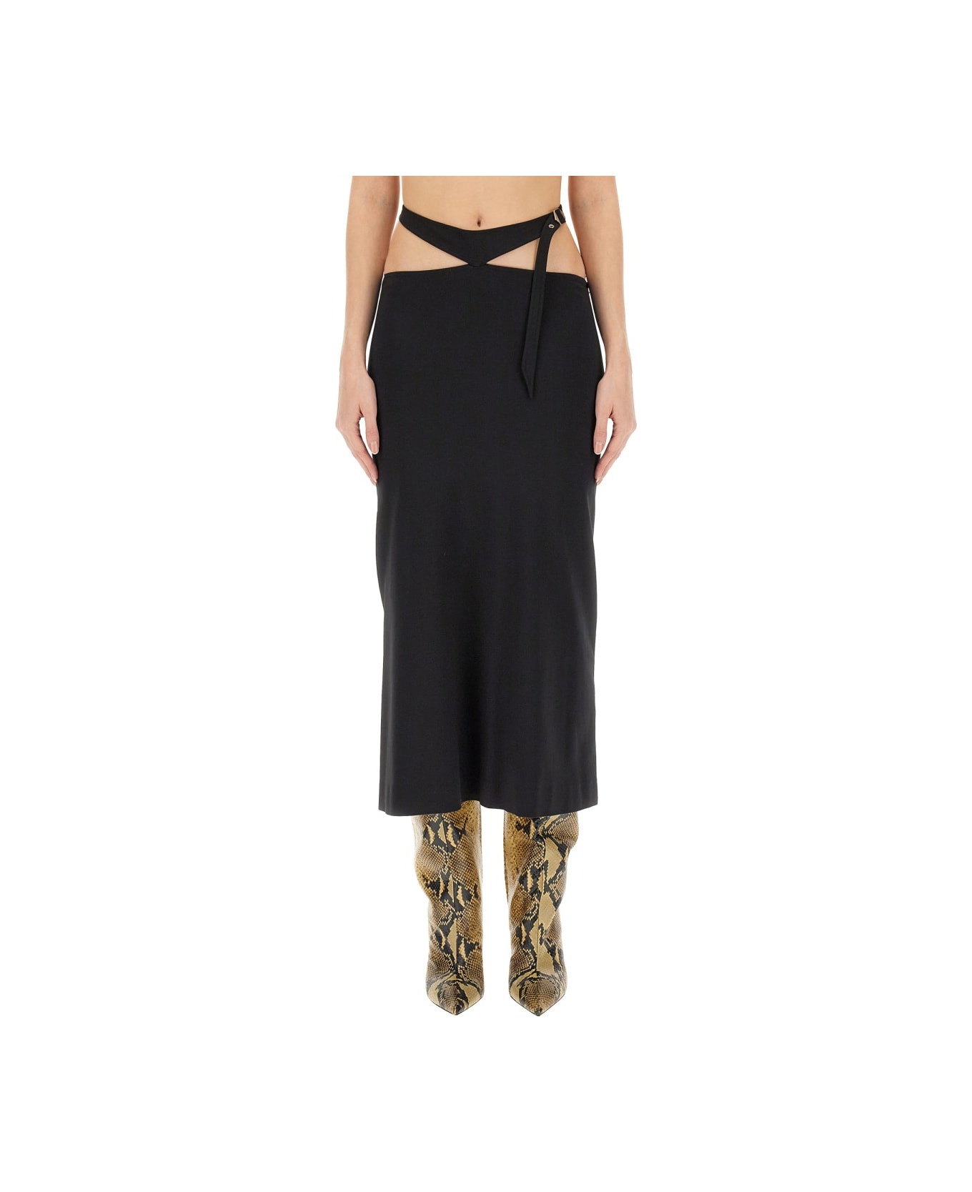 The Attico Skirt Cut Out - BLACK