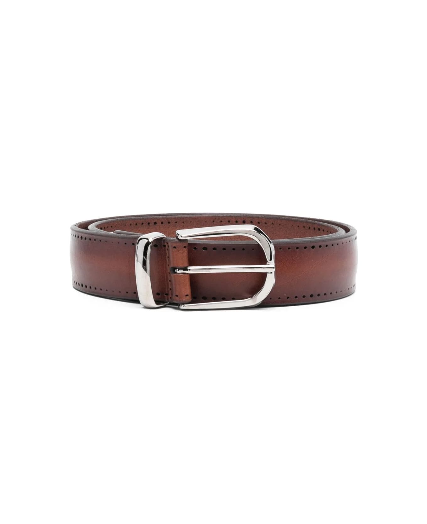 Orciani Blade Belt In Burnt Colour - Brown