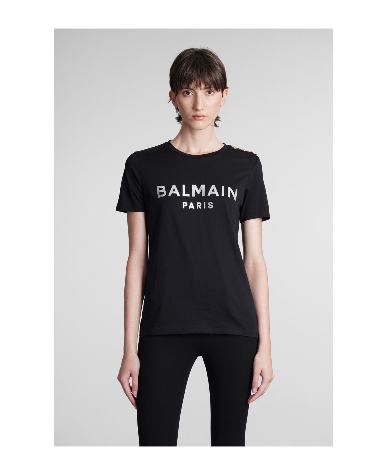 Balmain T-shirt In Black Cotton - Nero