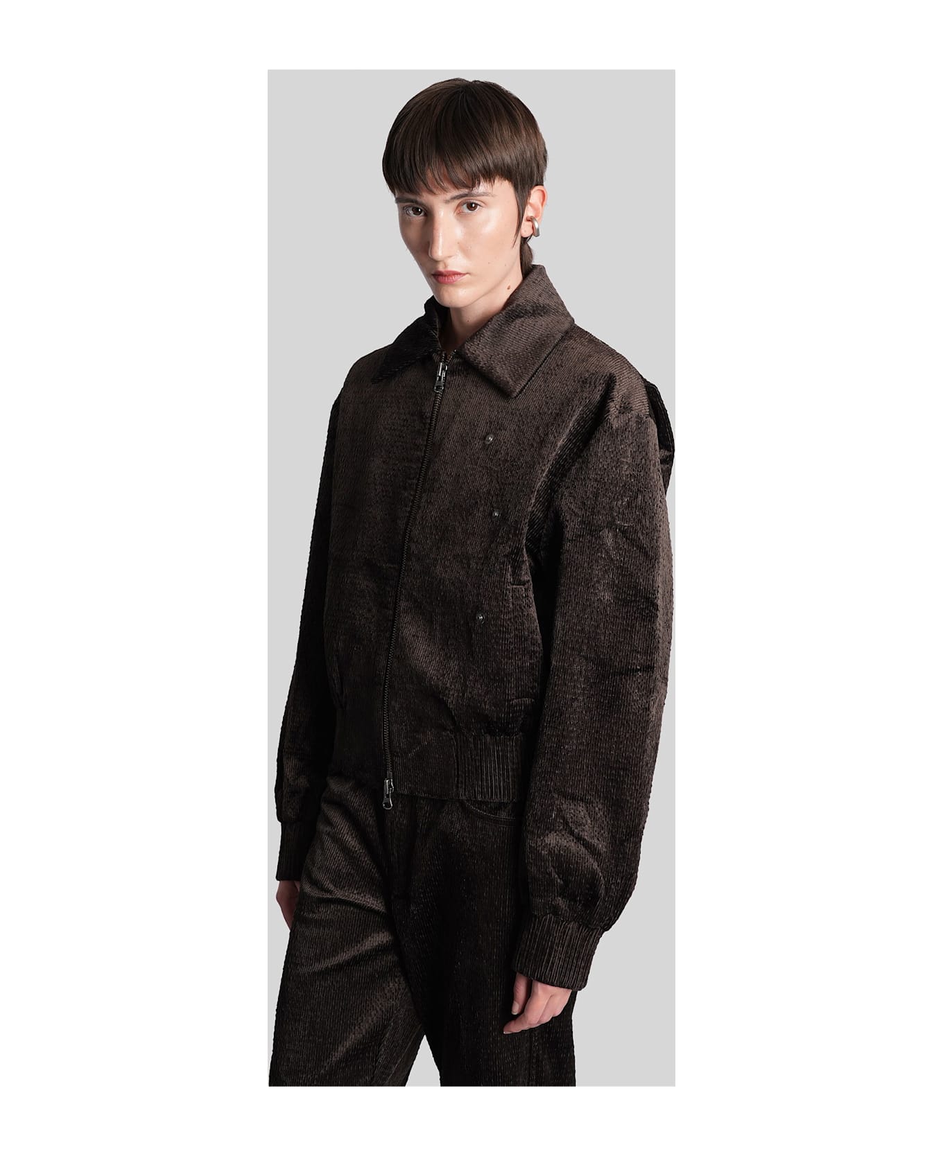 Christopher Esber Bomber Jacket In Brown Cotton - brown