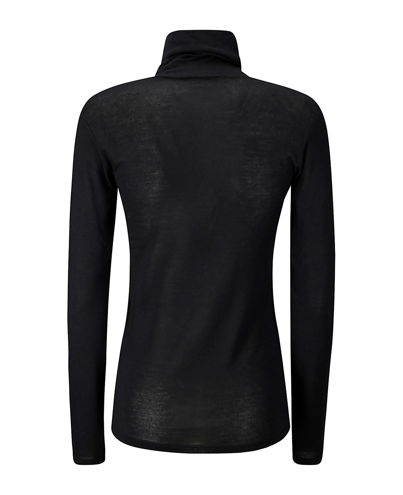 Hira Basic Modal High Neck Tshirt - BLACK