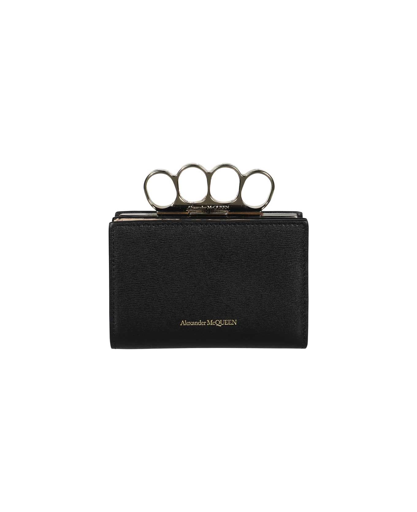 Alexander McQueen Leather Wallet On Chain - black 財布