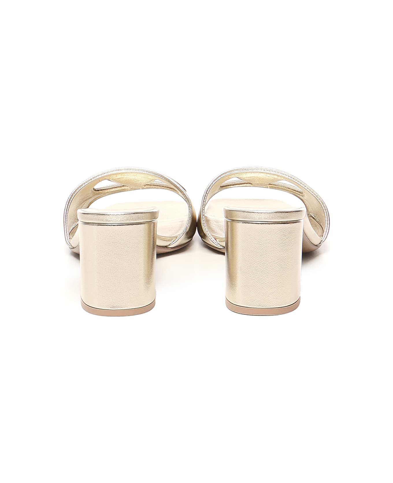 Valentino Garavani Vlogo Signature Slide Sandal - Golden