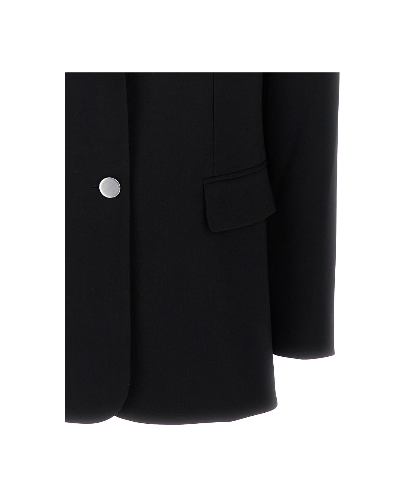 Theory Black Single-breasted Blazer With Classic Lapels In Technical Fabric Woman - Black