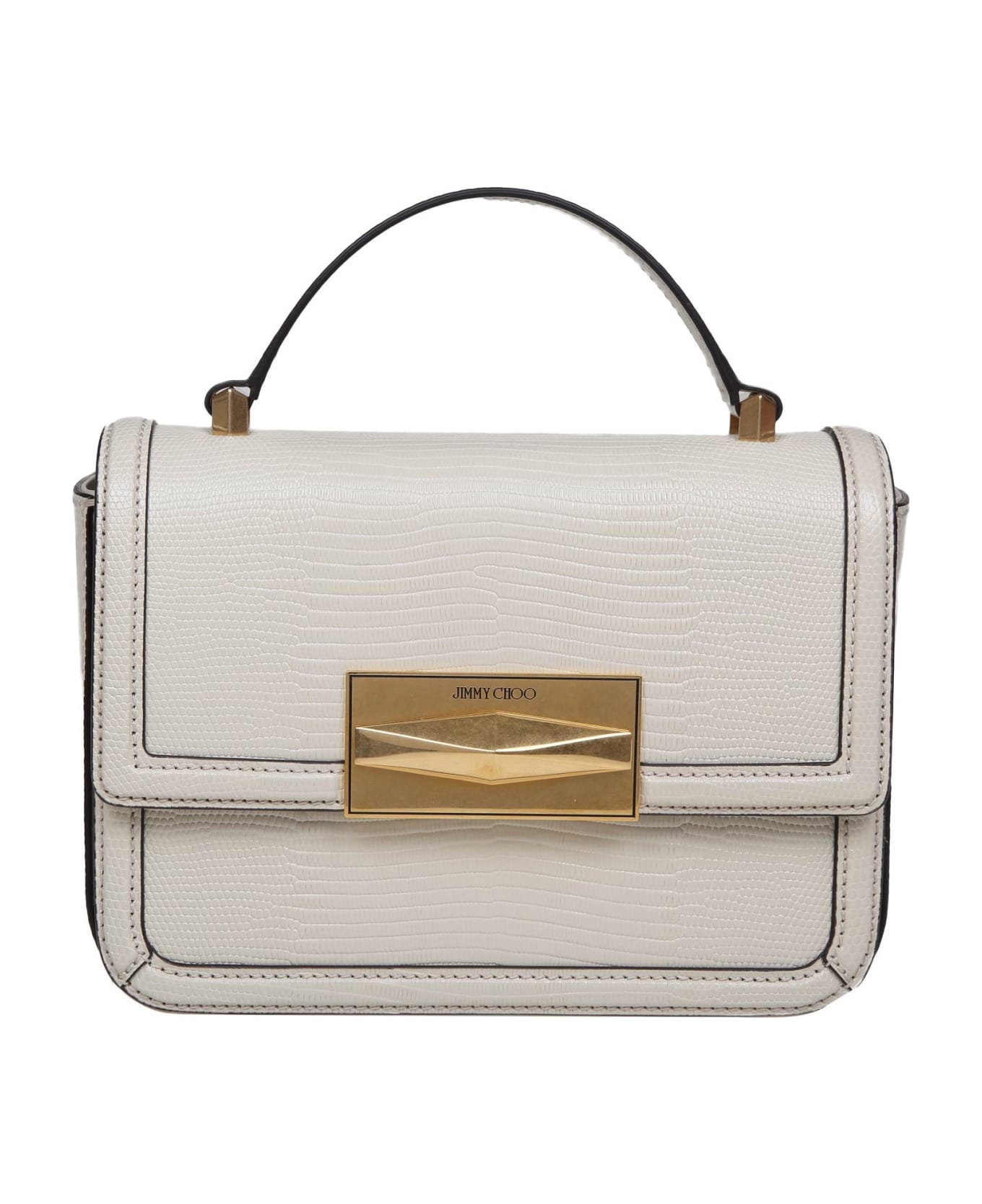 Jimmy Choo Lizard Print Leather Bag - Bamboo