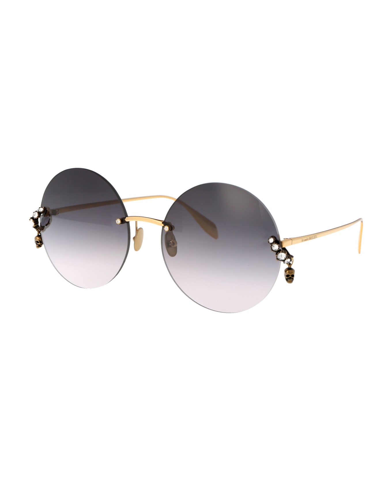Alexander McQueen Eyewear Am0418s Sunglasses - 001 GOLD GOLD GREY サングラス