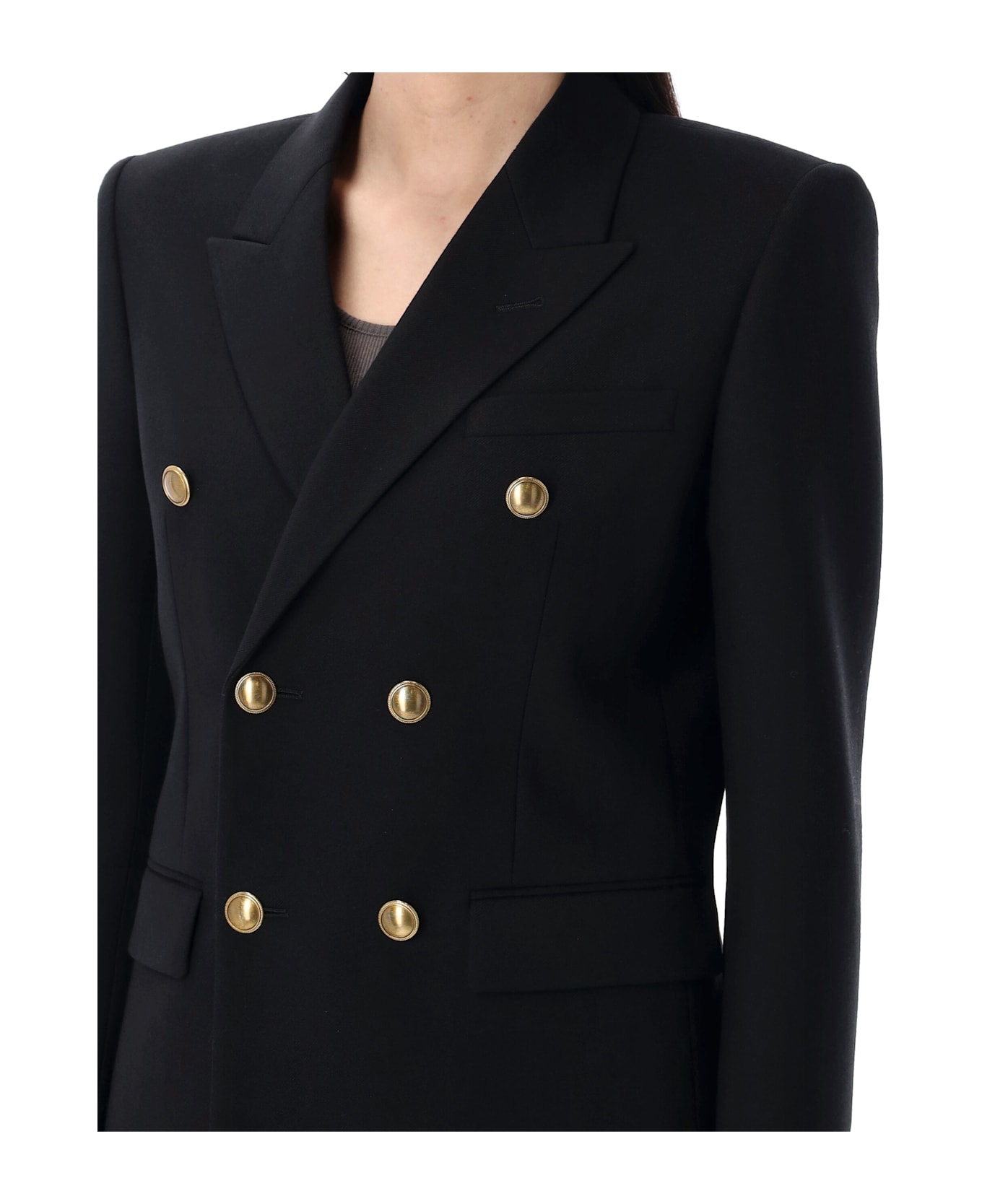 Saint Laurent Wool Gabardine Jacket - BLACK