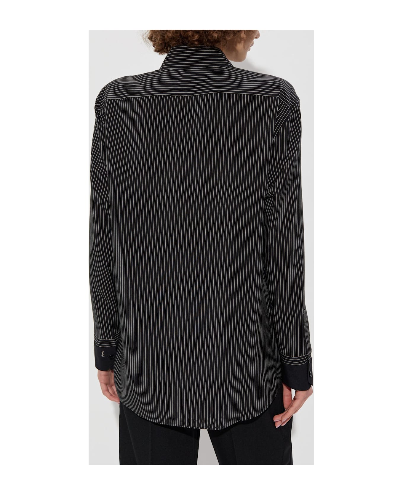 Saint Laurent Shirt With Striped Pattern - Black