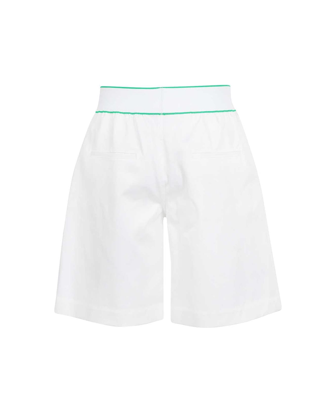 Bottega Veneta Cotton Logo Shorts - White