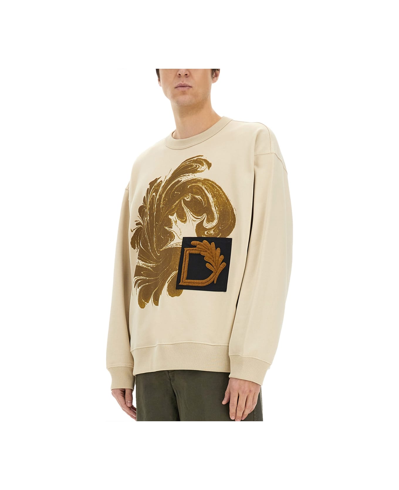 Dries Van Noten Sweatshirt With Print - BEIGE