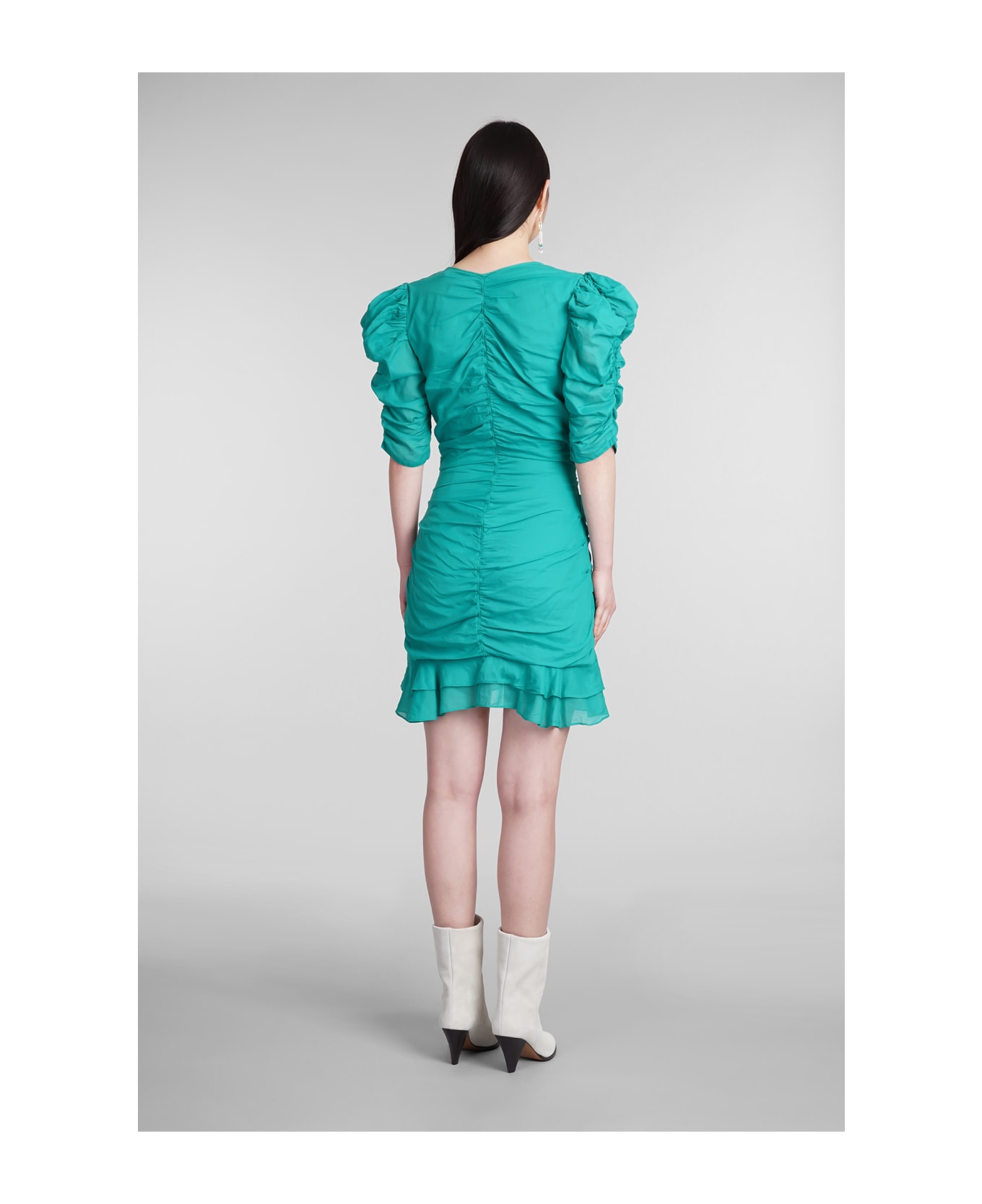 Marant Étoile Sireny Dress In Green Cotton - green