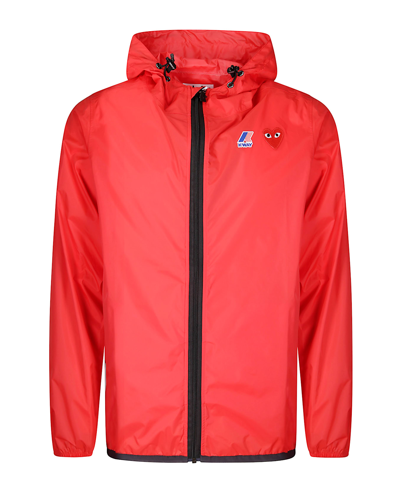 Comme des Garçons Play K-way Full Zip Jacket Red - NTR/WHT X NATU