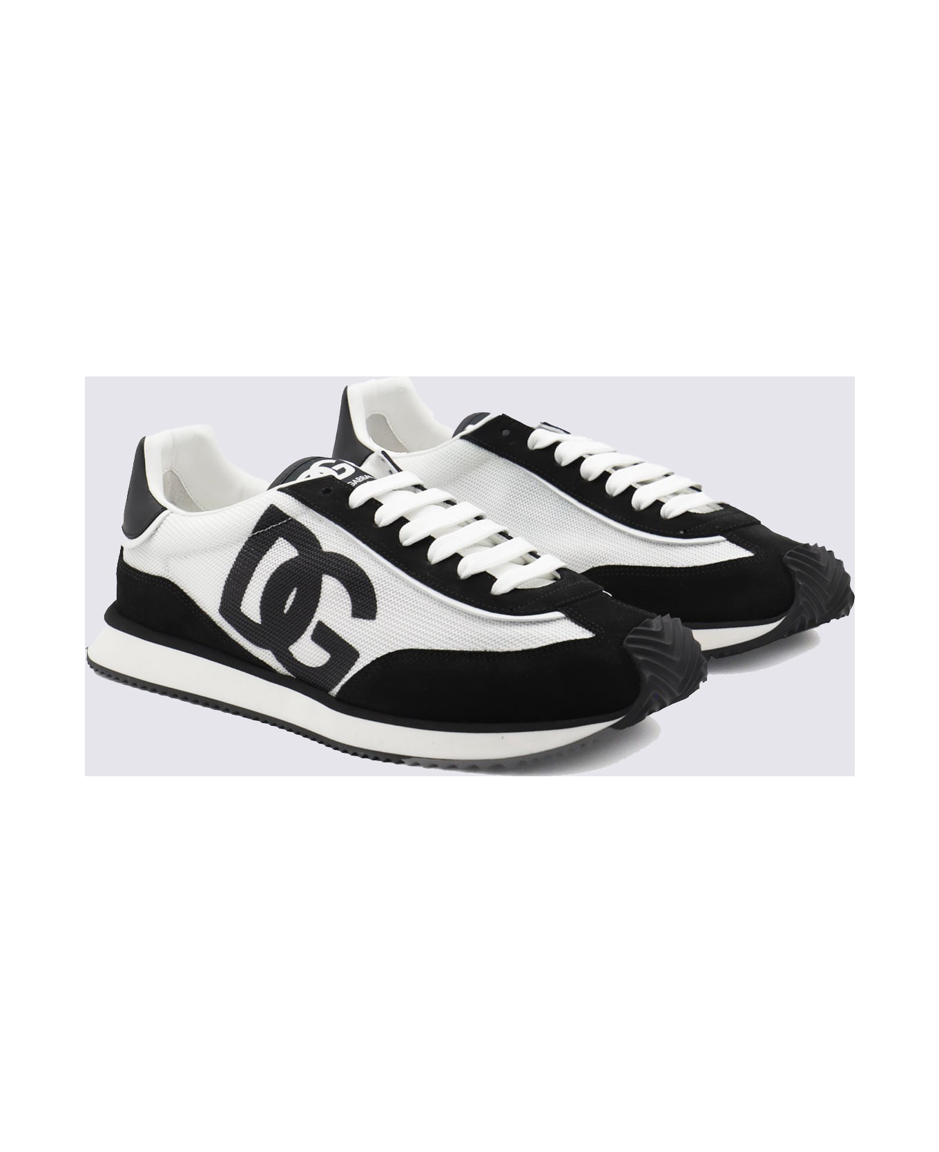 Dolce & Gabbana White And Black Sneakers - White