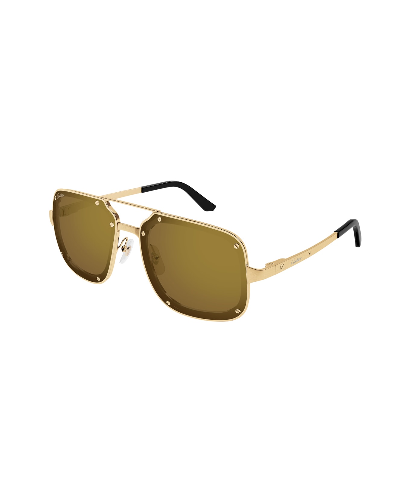 Cartier Eyewear Cartier Ct0194s Santos De Cartier 006 Gold Bronze Sunglasses - Oro