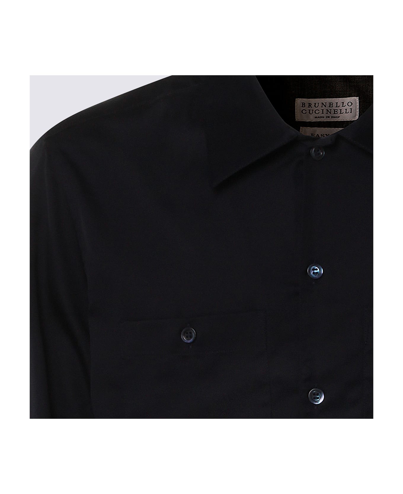 Brunello Cucinelli Navy Cotton Shirt - Blue