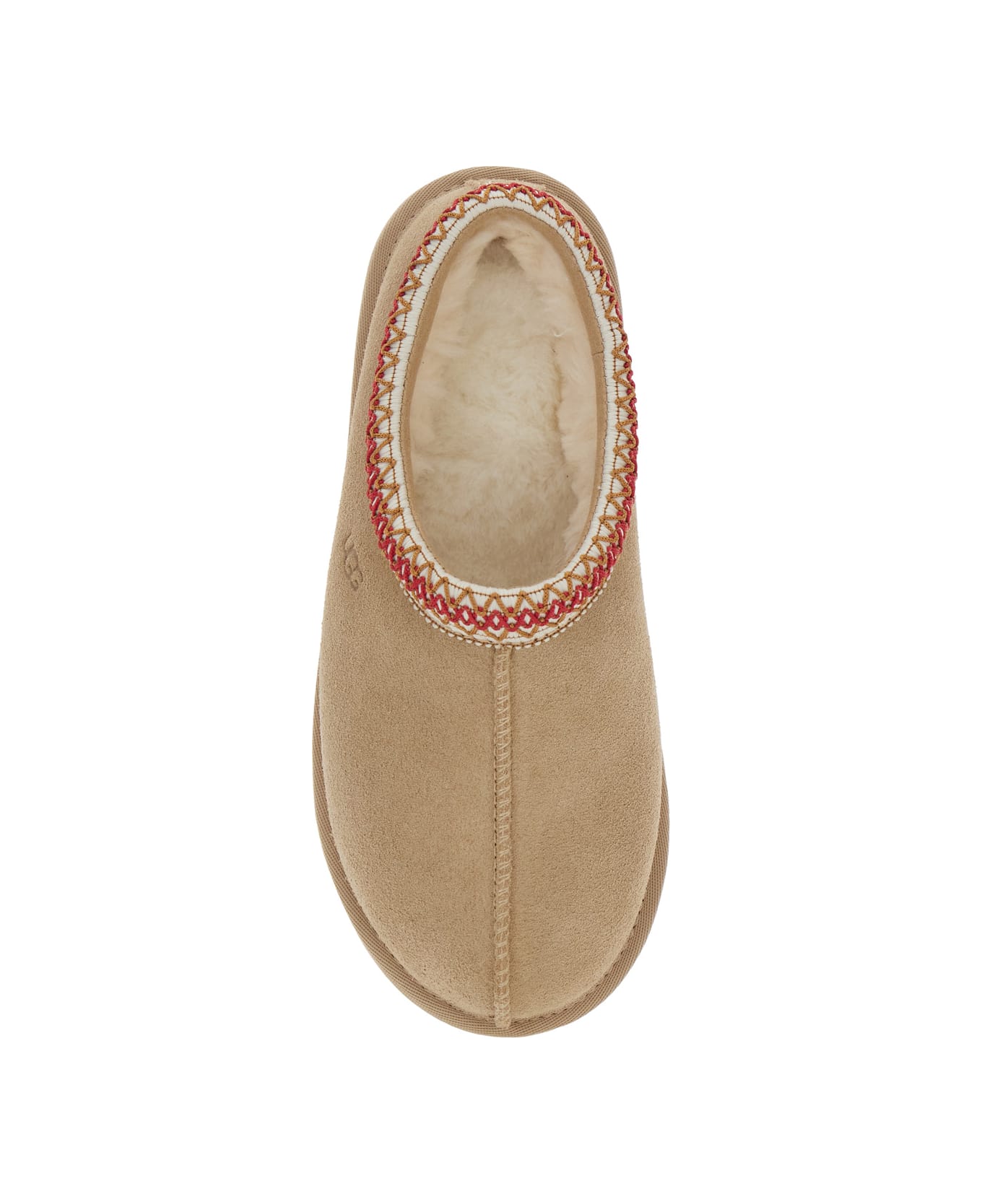サンダル・ミュール UGG Tasman Beige Plaited Hem Mules in Suede Woman UGG Tasman Beige Plaited Hem Mules In Suede Woman - Snow