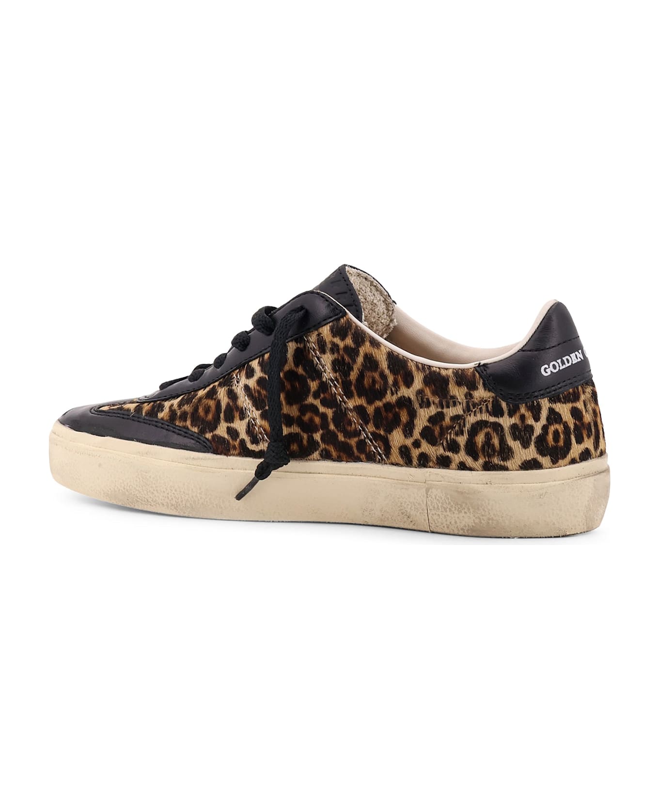 Golden Goose Soul Star Low-top Leather Sneakers - BEIGE BROWN BLACK LEO BLACK