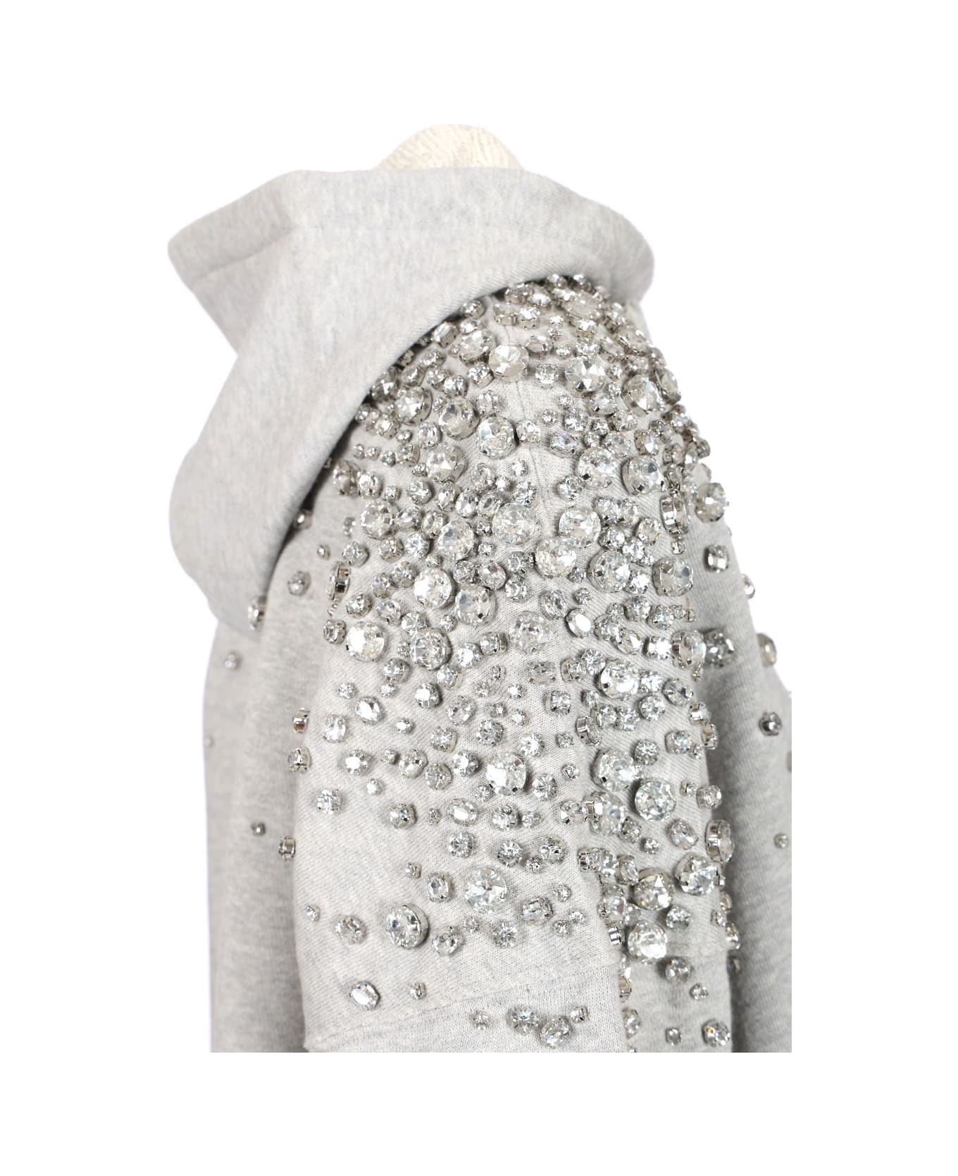 Golden Goose Grey Hoodie With Crystals - MULTICOLOUR