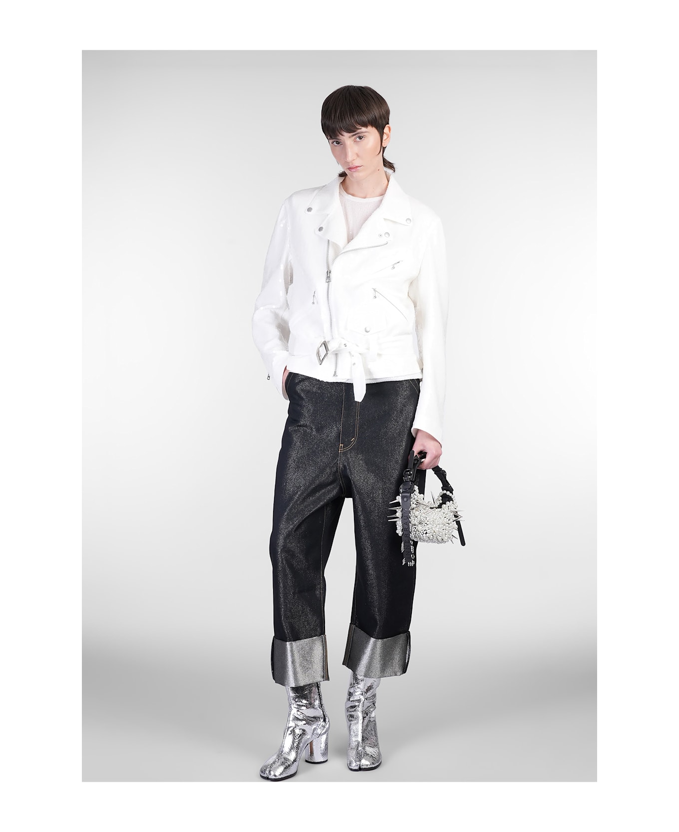Junya Watanabe Biker Jacket In White Polyester - white