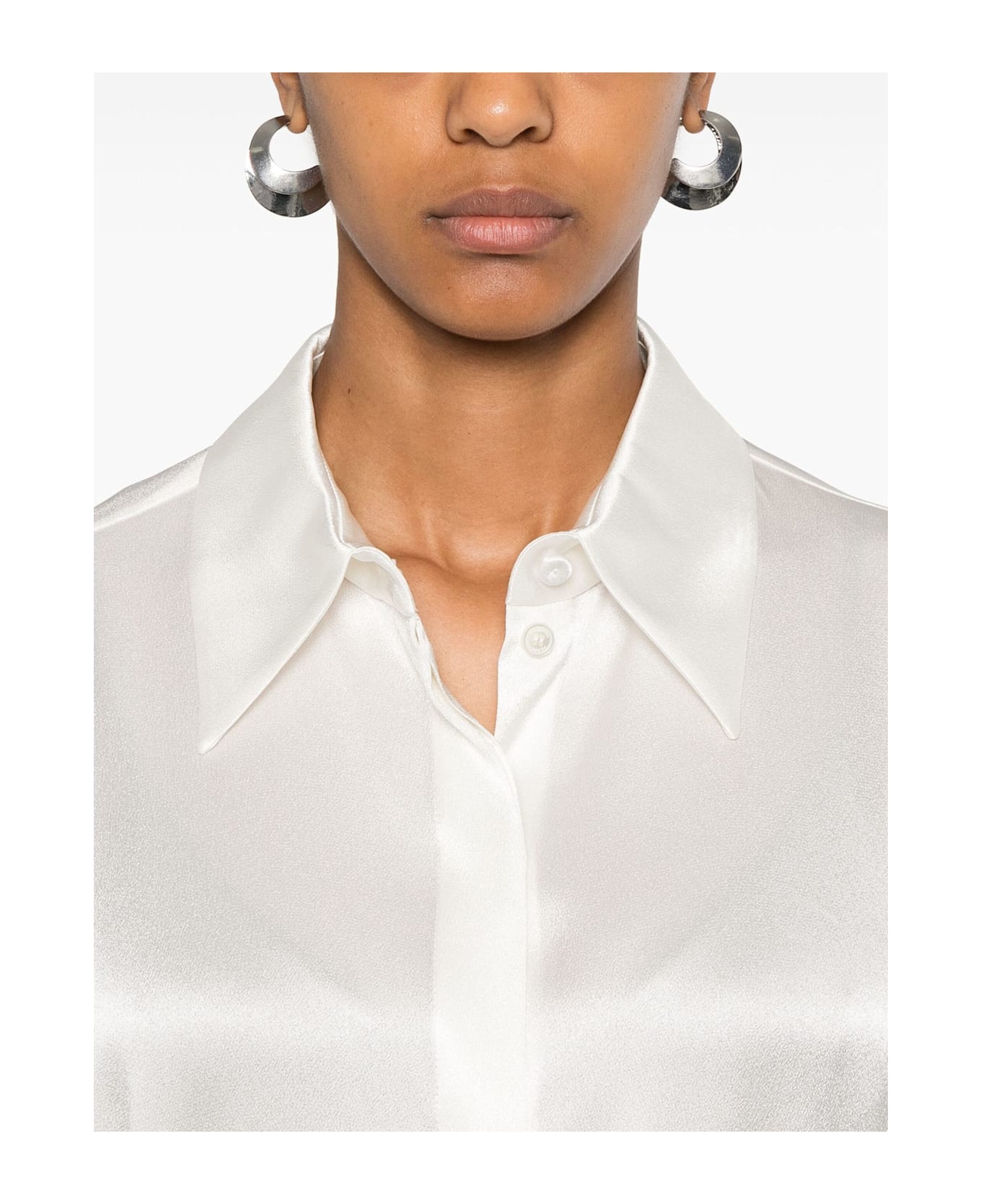 Alberta Ferretti White Satin Shirt - Bianco