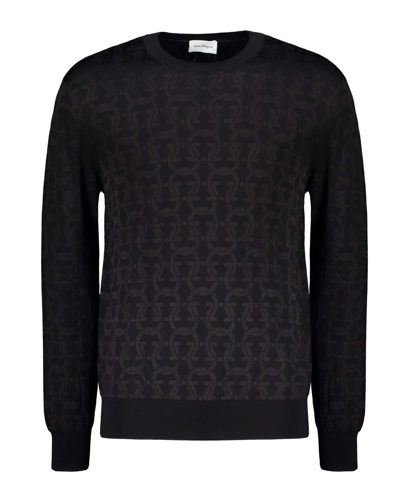 Ferragamo Long Sleeve Crew-neck Sweater - black ニットウェア
