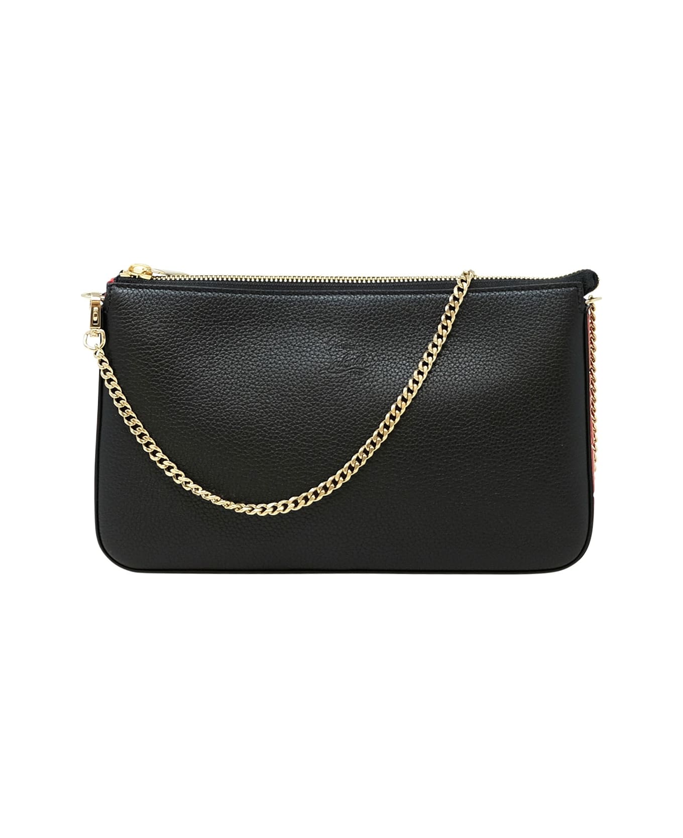 Christian Louboutin Black Leather Loubila Hybrid Pouch トートバッグ